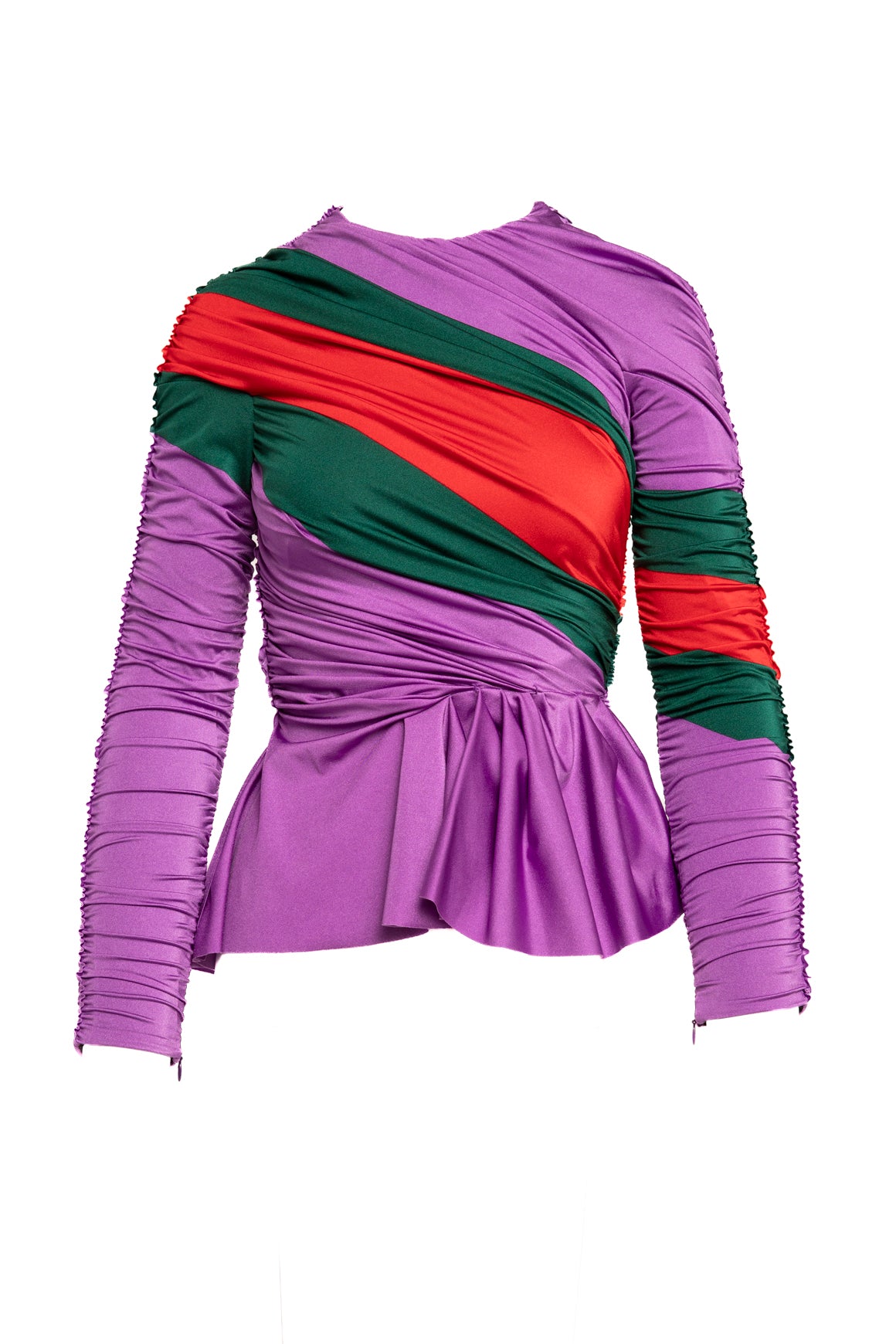 GUCCI Purple, Green, & Red Long Sleeve Top (Sz. 36/S)