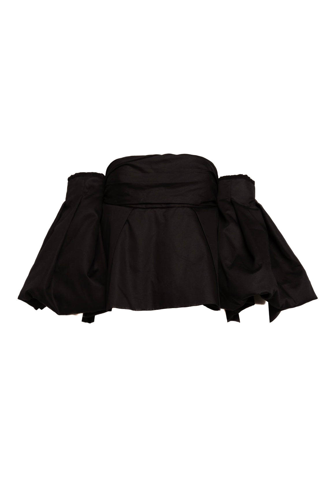 KHAITE Black Empire Waist Detachable Puff Sleeve Blouse (Sz. 8)