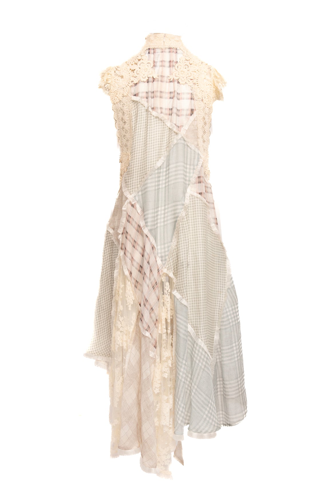 ZIMMERMANN Cream Lace & Plaid Dress (Sz. S)