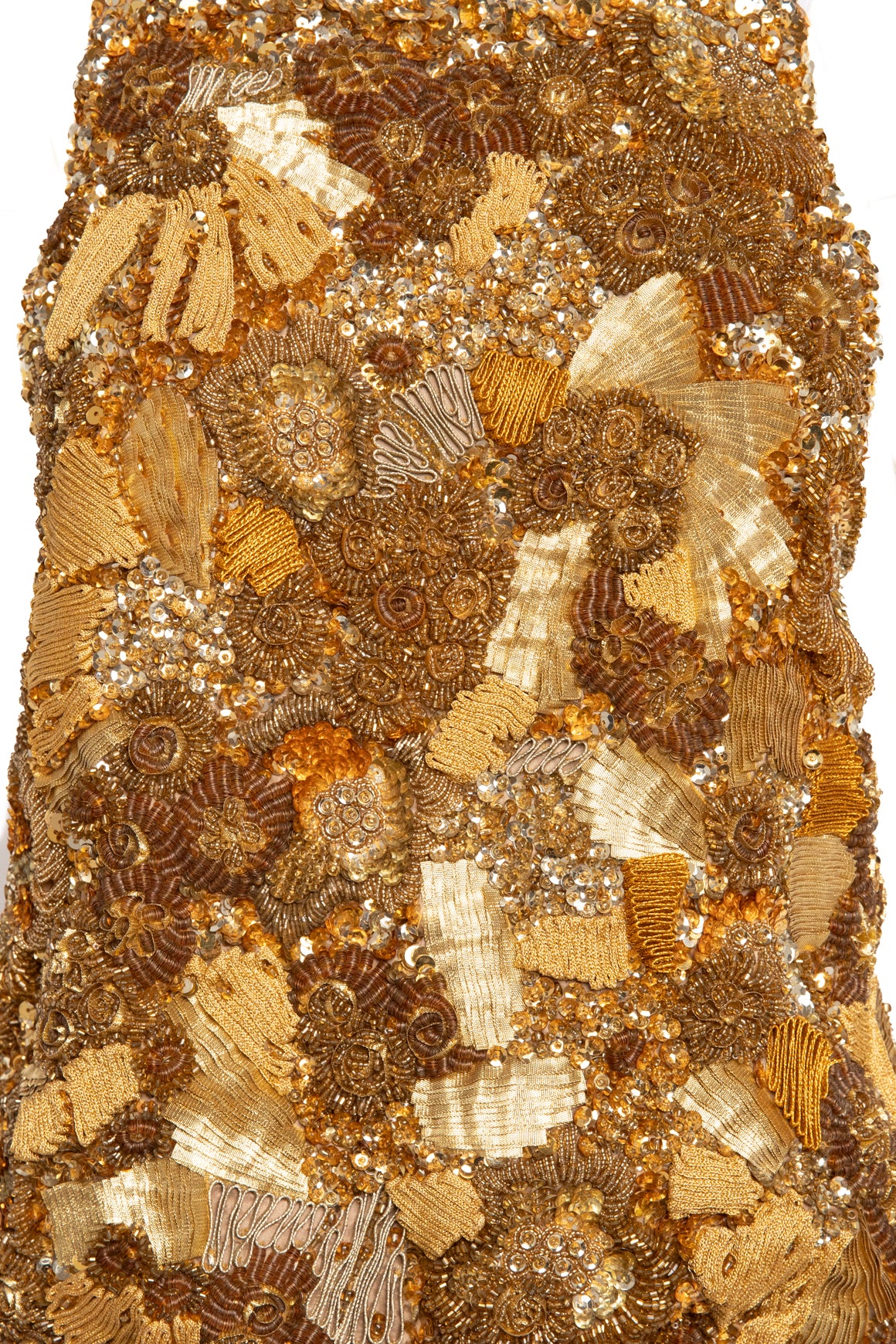 DRIES VAN NOTEN Gold Criss-Cross Top (Sz. M)