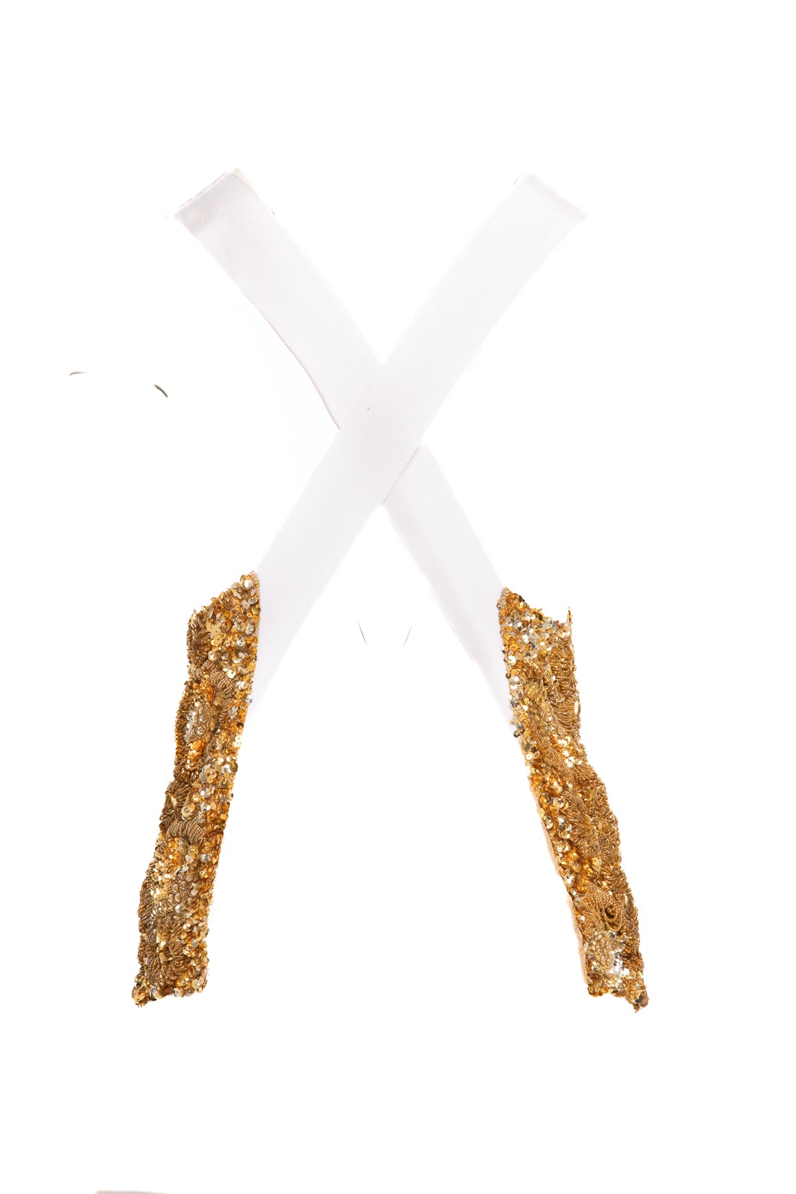 DRIES VAN NOTEN Gold Criss-Cross Top (Sz. M)