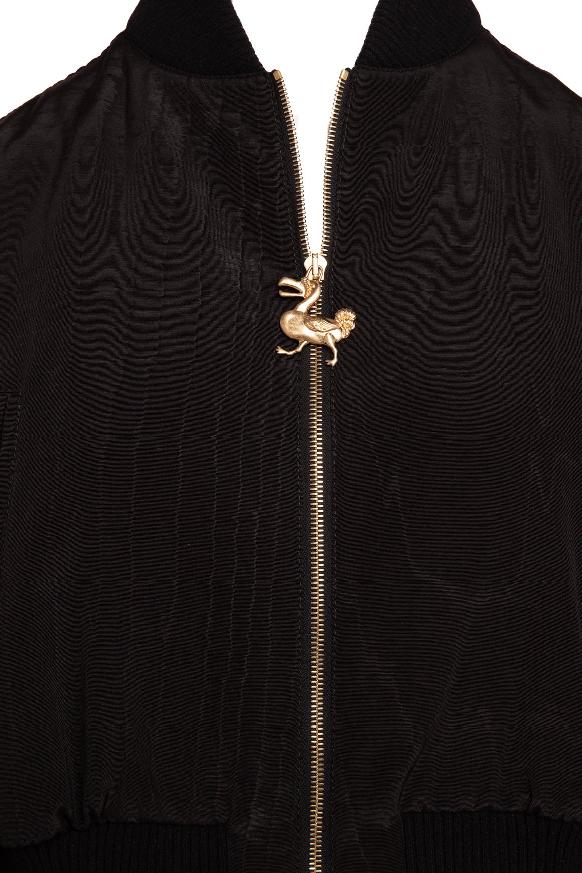LOEWE Black Cropped Nylon Bomber (Sz.42/6)