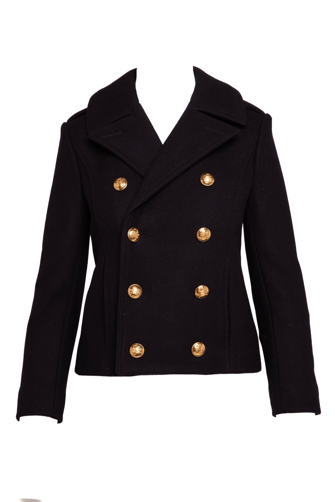 CELINE Navy Crop Coat (Sz. S)