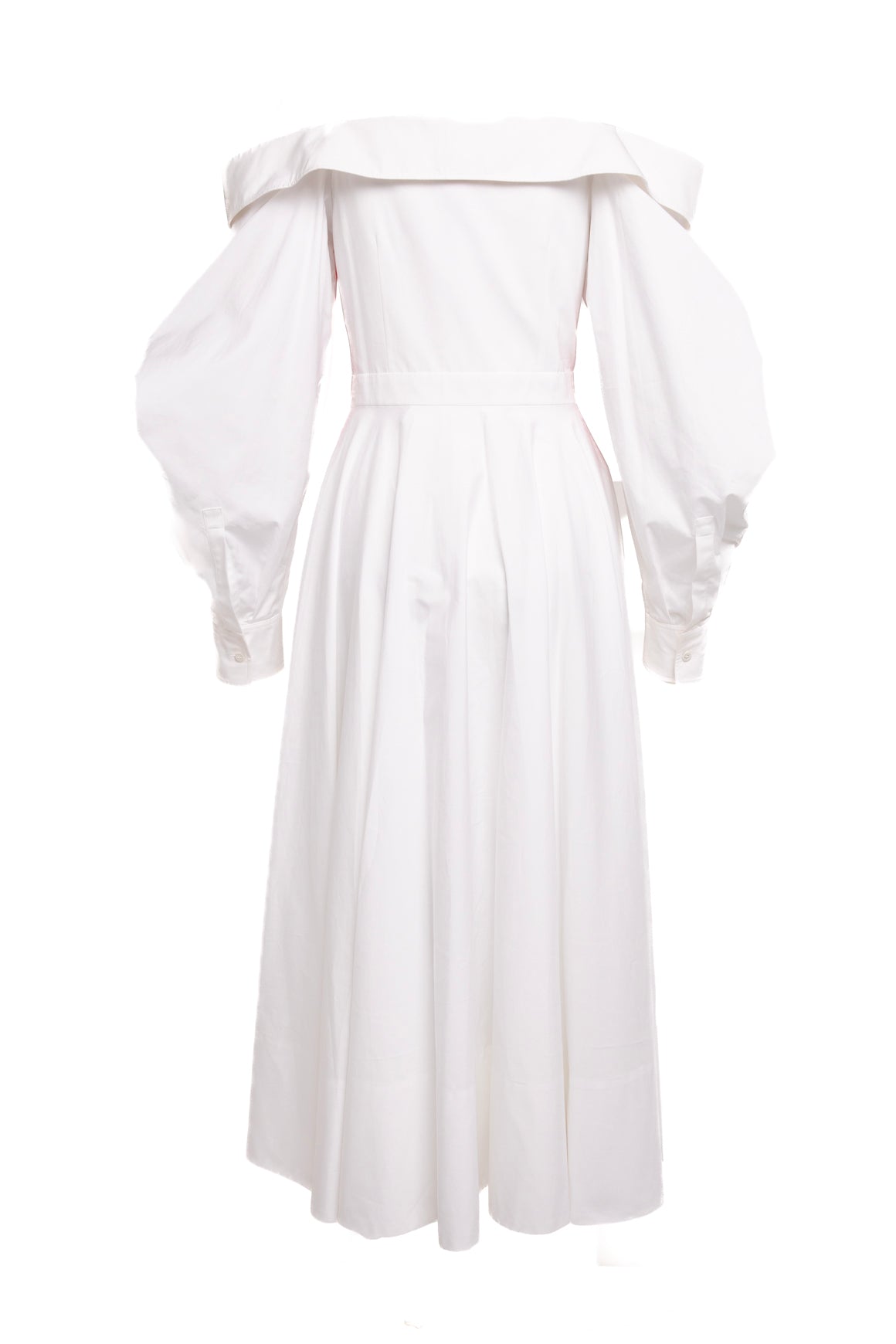 ALEXANDER MCQUEEN White/Red Midi Dress (Sz. 42/6)