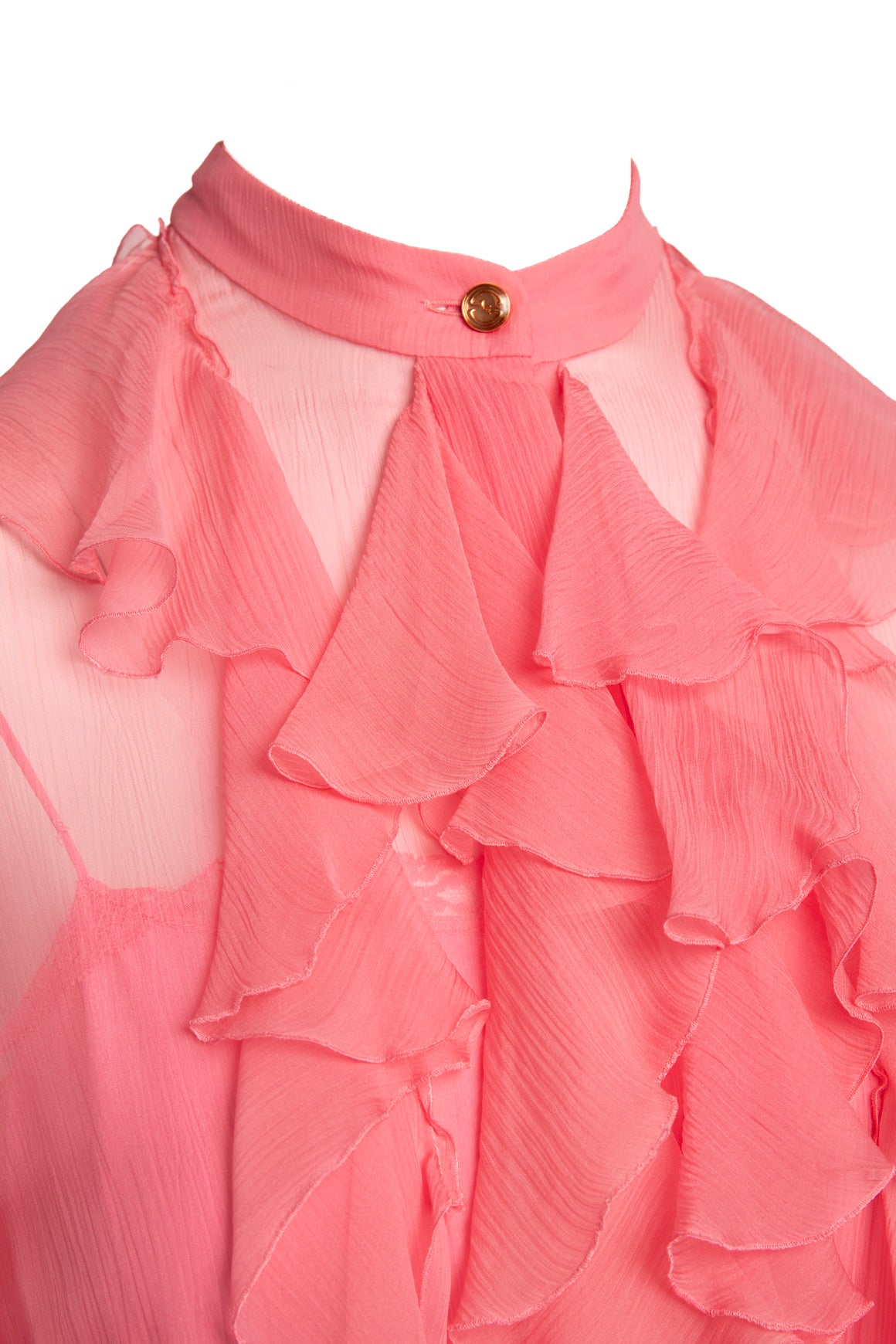 GUCCI Pink Silk Ruffle Midi Dress (Sz. S)