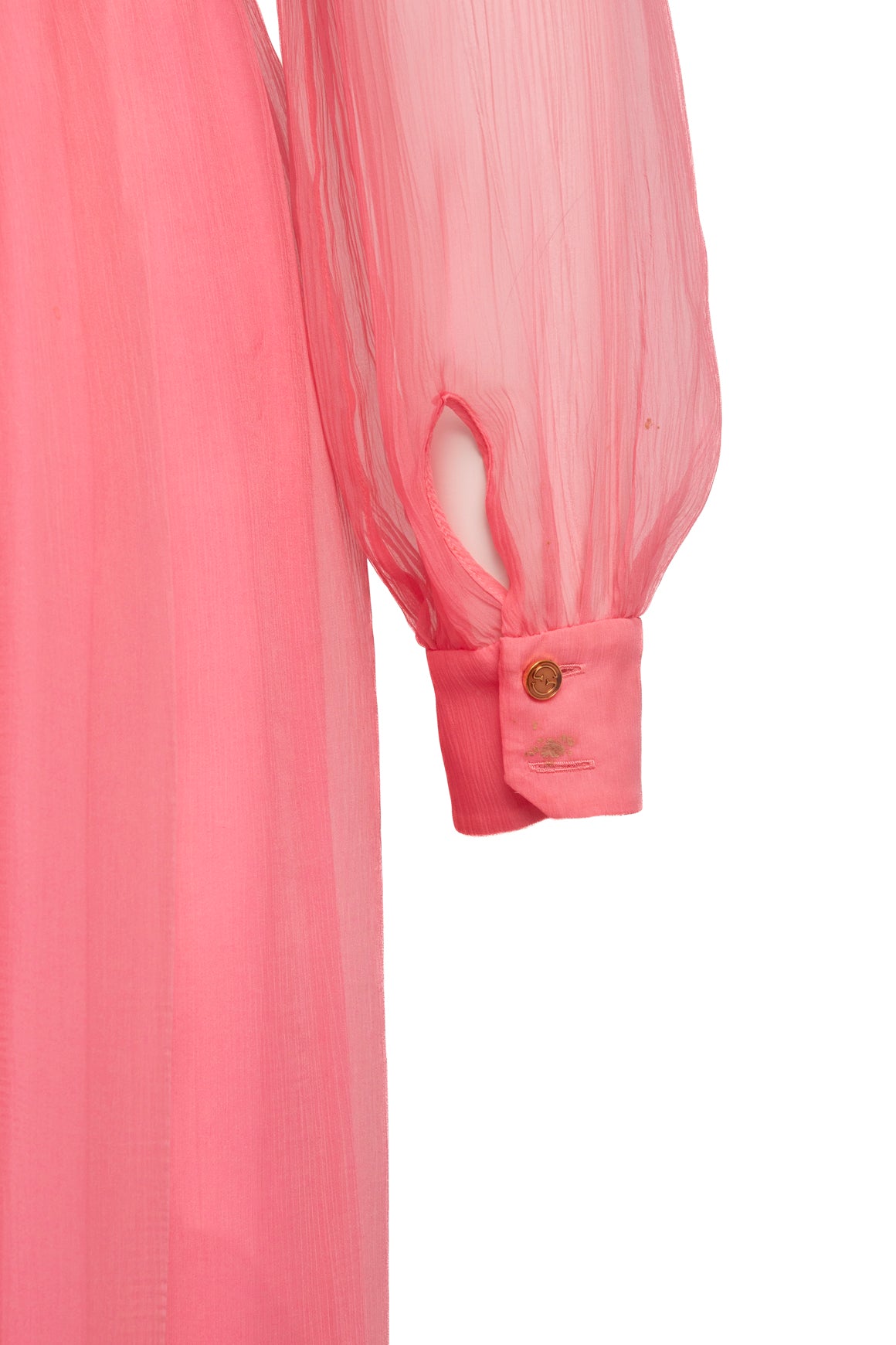 GUCCI Pink Silk Ruffle Midi Dress (Sz. S)