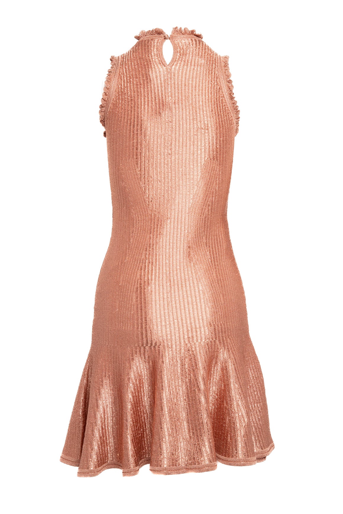 ALEXANDER MCQUEEN Metallic Tencel Knit Dress (Sz. M)