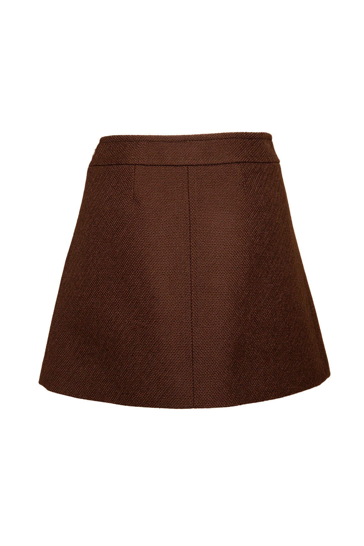 CELINE Brown Wool Pleat Mini Skirt (Sz. 38/2)