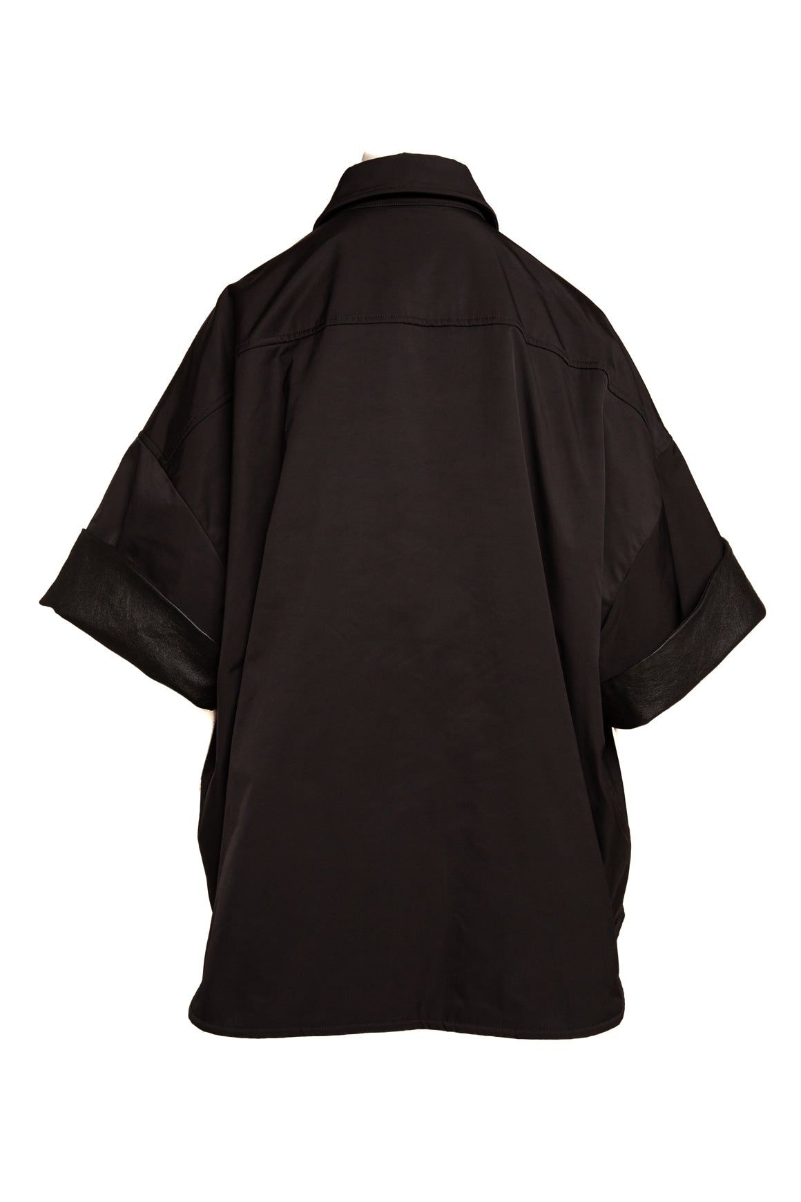 VALENTINO Black Nylon Leather Cuff Jacket (Sz. 40/4)