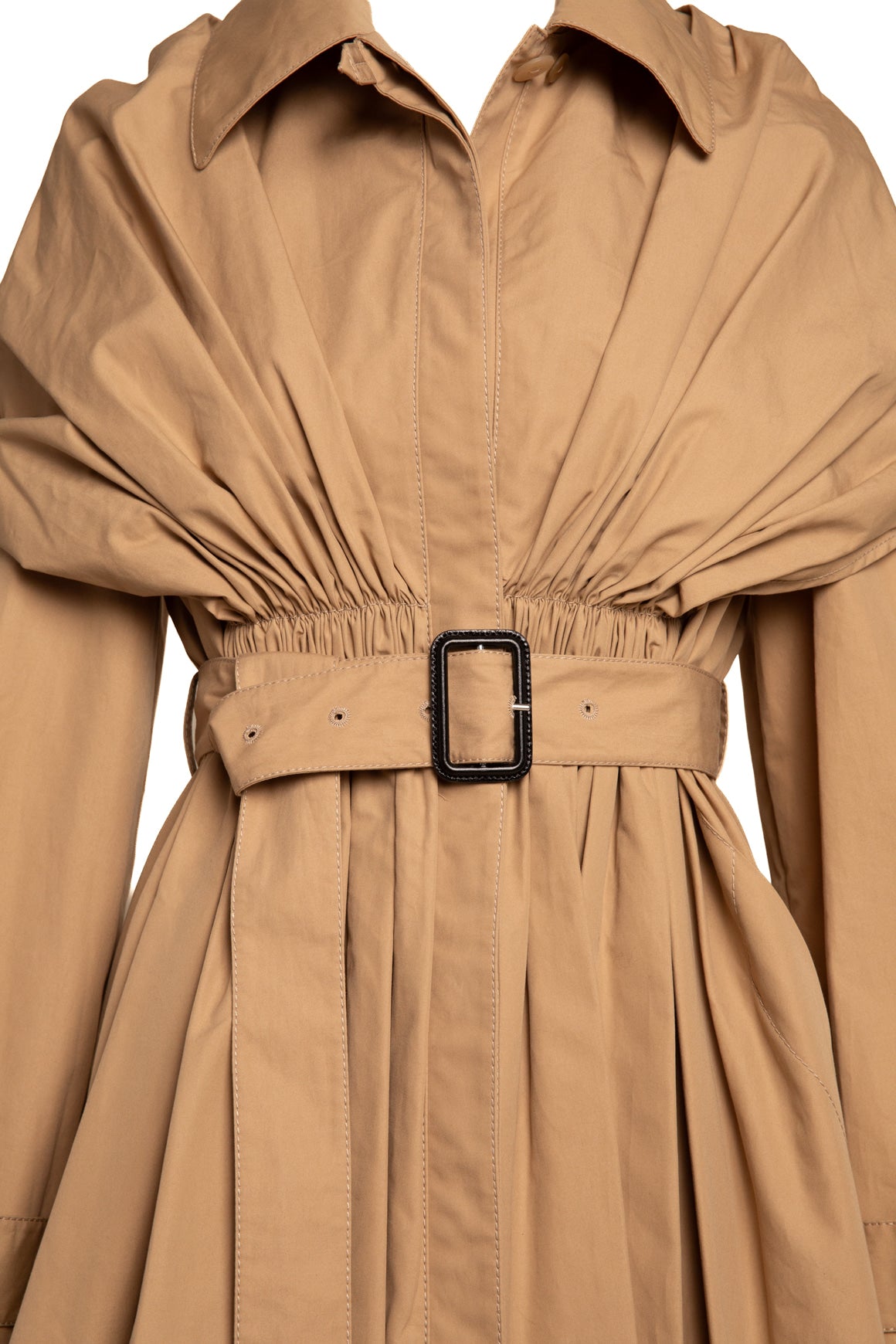 LOEWE Khaki Cinch Mid Longline Trench Jacket (Sz. 38/2)