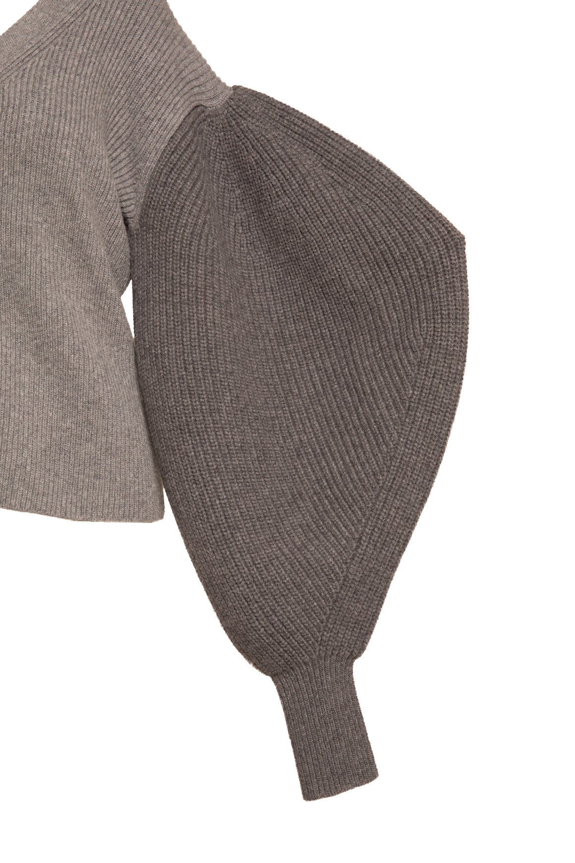 LOEWE Grey Boxy Knit Oversized Balloon Sleeve Cardigan (Sz. L)