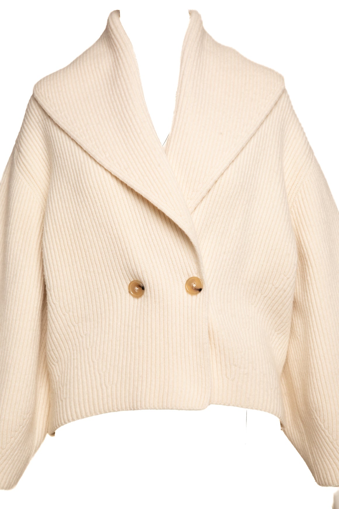 TOTEME Cream Knit Fold Over Cardigan (Sz. XS)