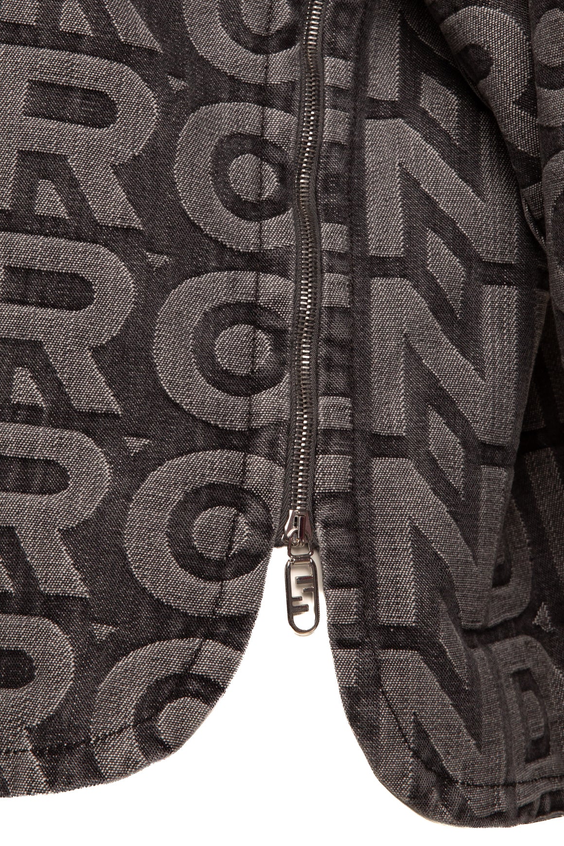 FENDI X MARC JACOBS Charcoal Logo Denim Jacket (Sz. 38/2)