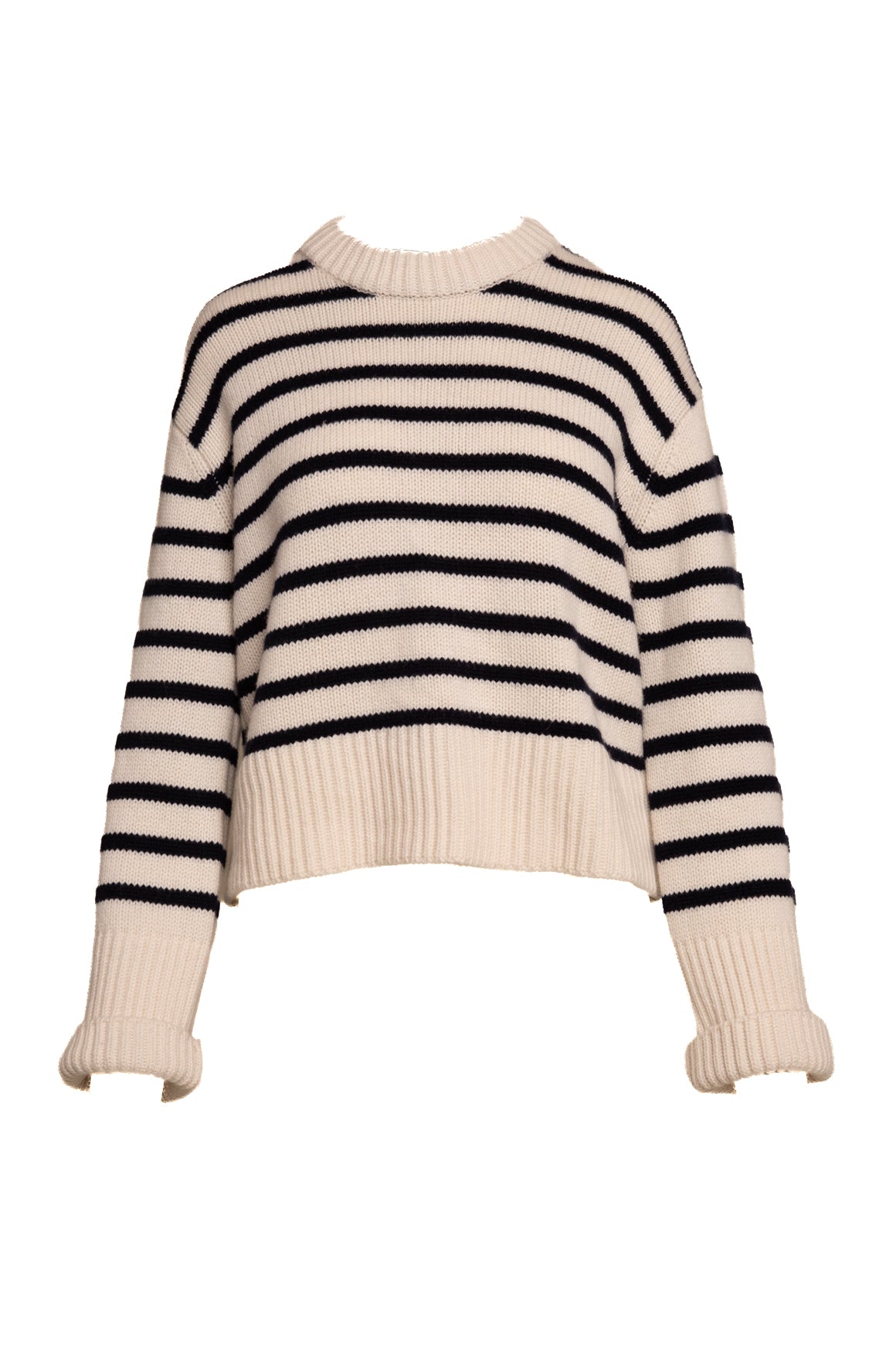 LISA YANG Navy Striped Cashmere Sweater (Sz. 0)