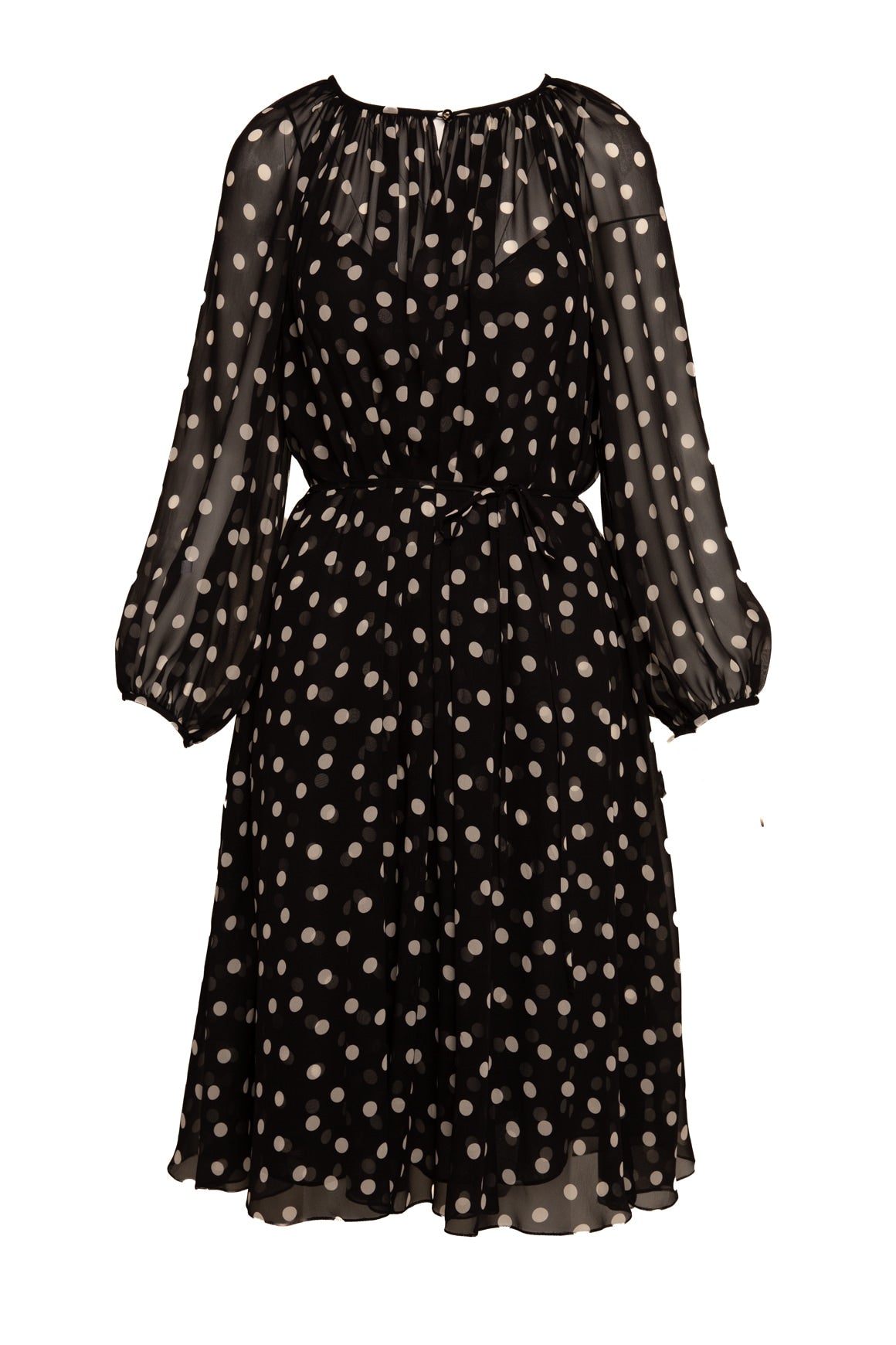 CELINE Silk Polka Dot Midi Dress (Sz. 40/4)