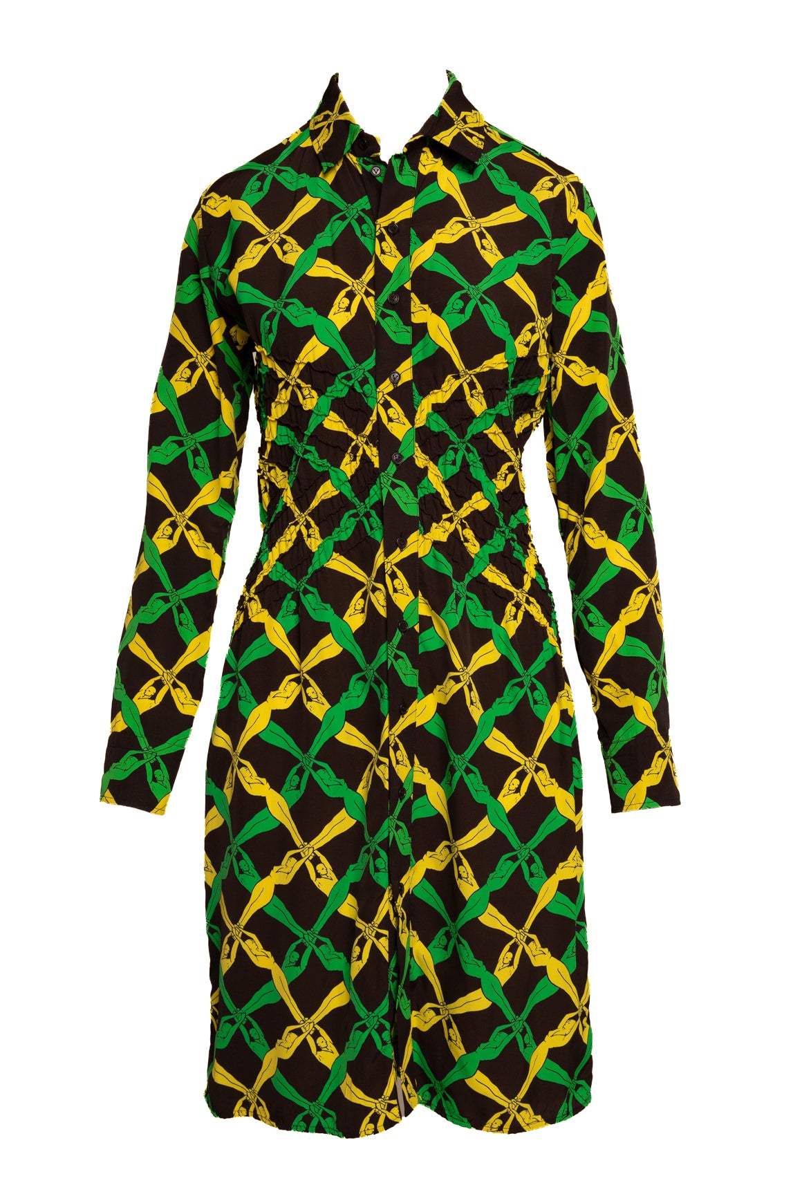 BOTTEGA VENETA People Print Shirt Dress (Sz. 42/6)
