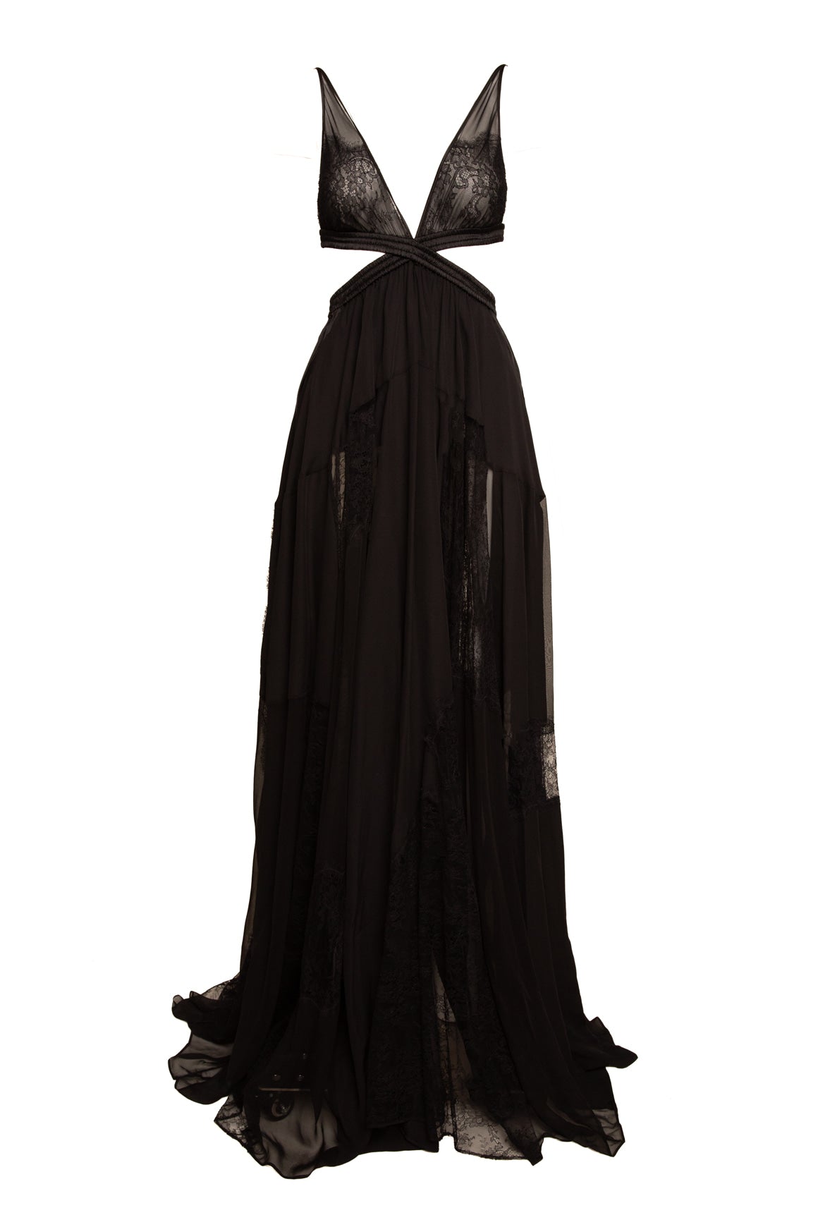 HEIRLOME Black Silk & Lace "Jo Dress" (Sz. S)