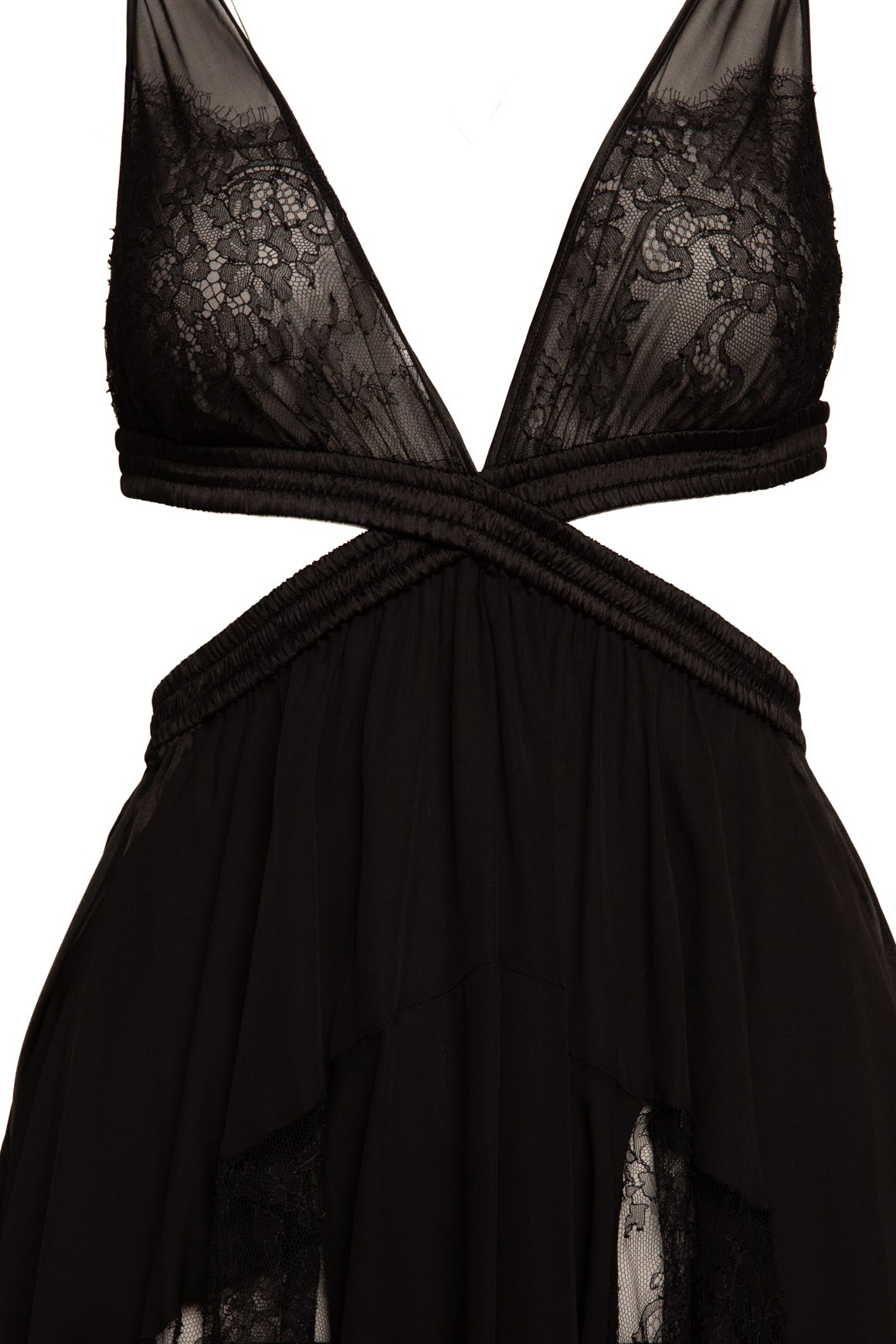 HEIRLOME Black Silk & Lace "Jo Dress" (Sz. S)