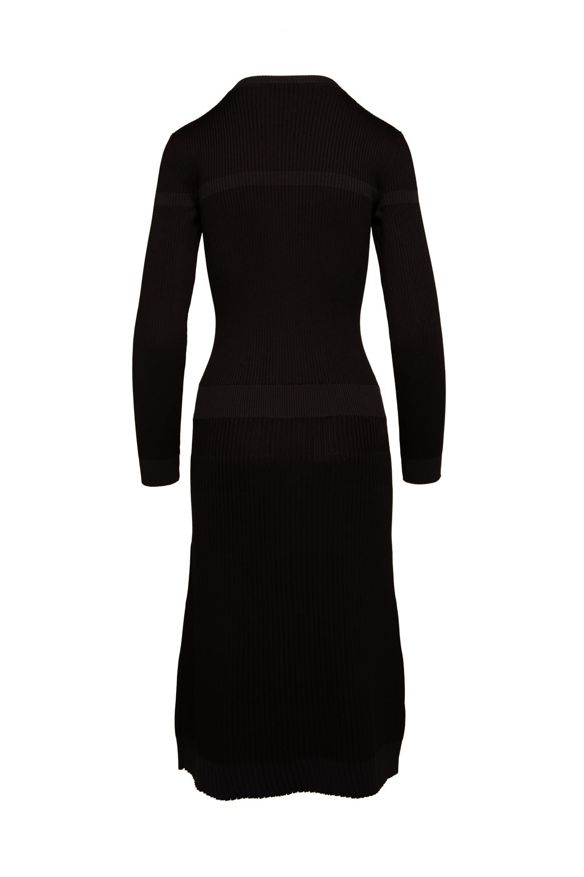 2019 CHANEL Black Knit CC Drop Waist Midi Dress (Sz. 36/0)