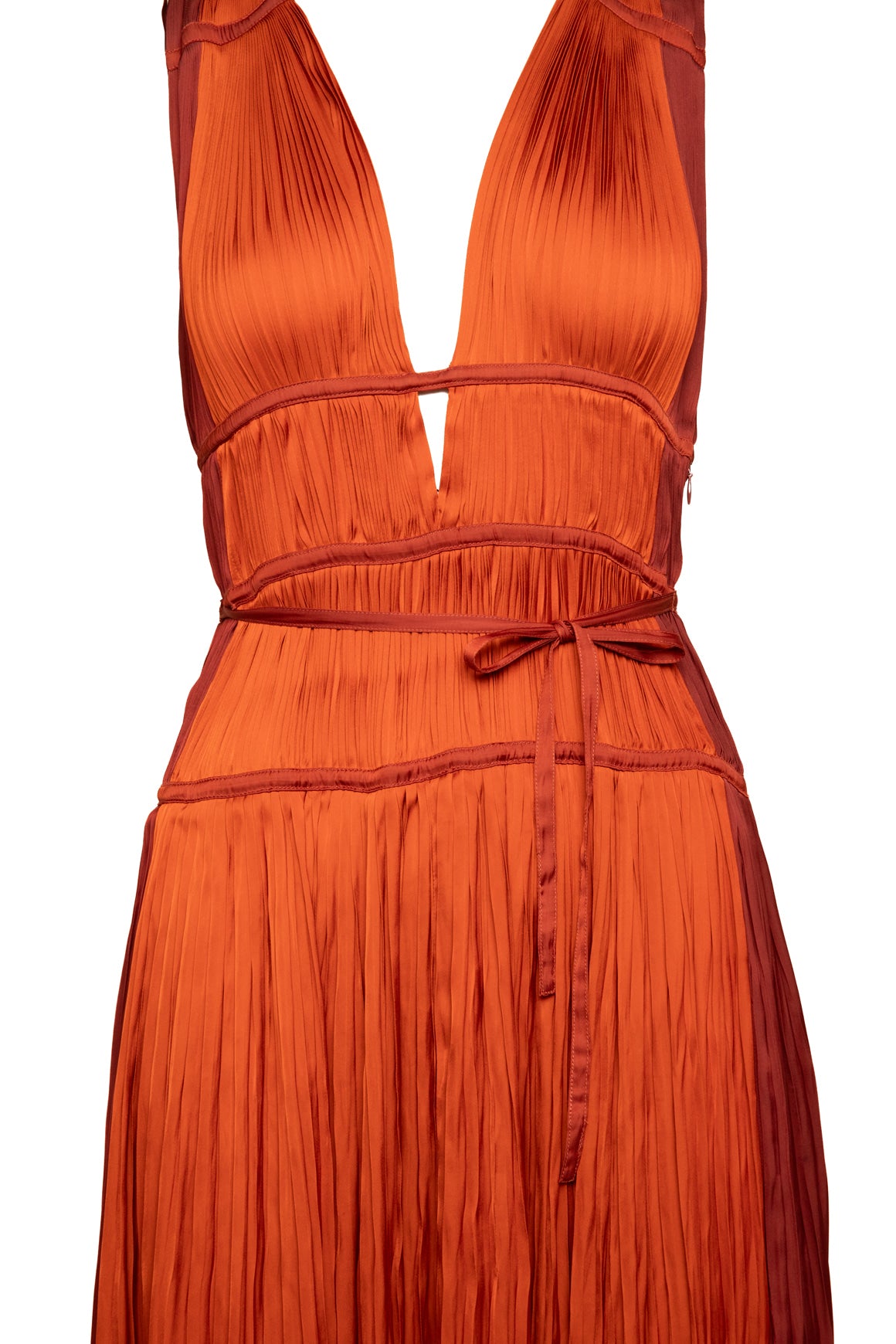 ULLA JOHNSON Burnt Orange Pleated Maxi Dress (Sz. 6)