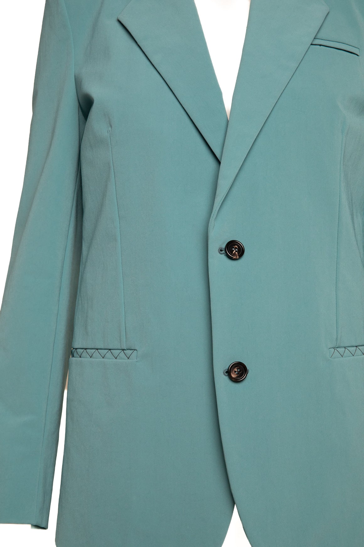 BOTTEGA VENETA Teal Nylon Canvas Blazer (Sz. 34/0)