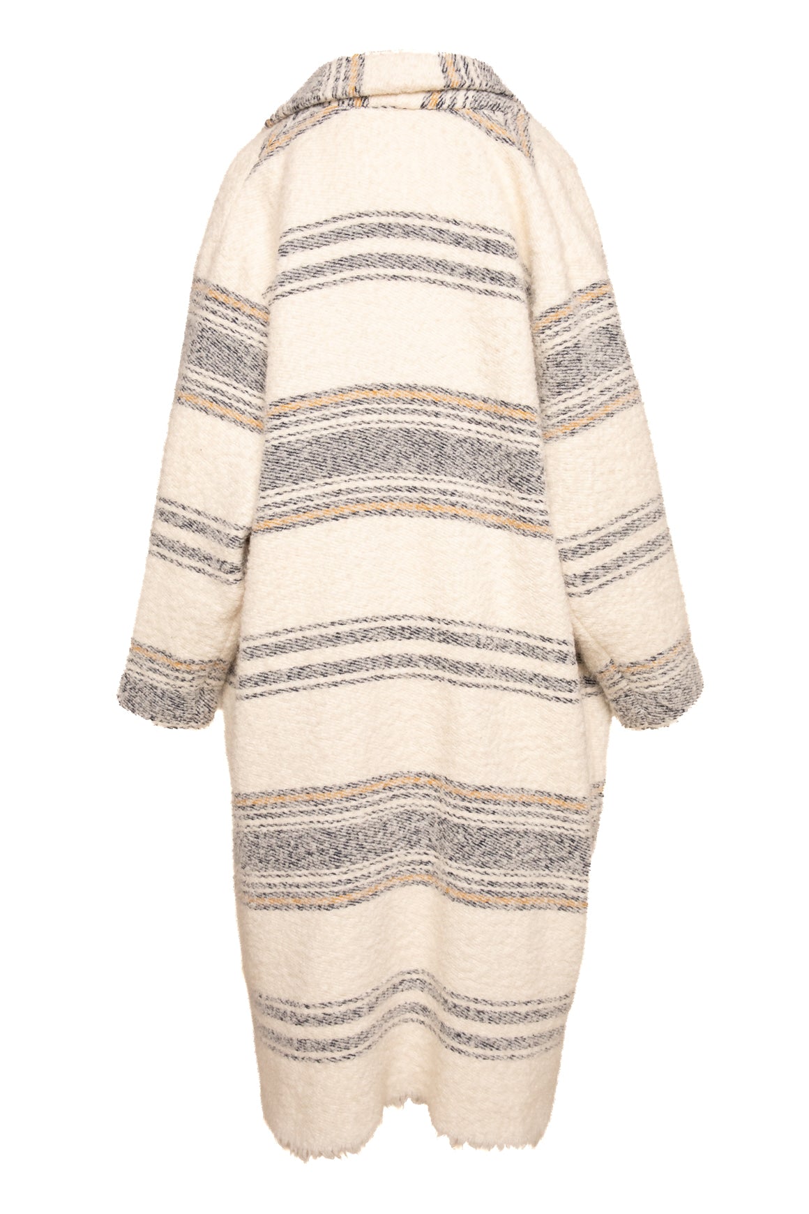 ETOILE MARANT Striped Wool Longline Coat (Sz. 40/8)