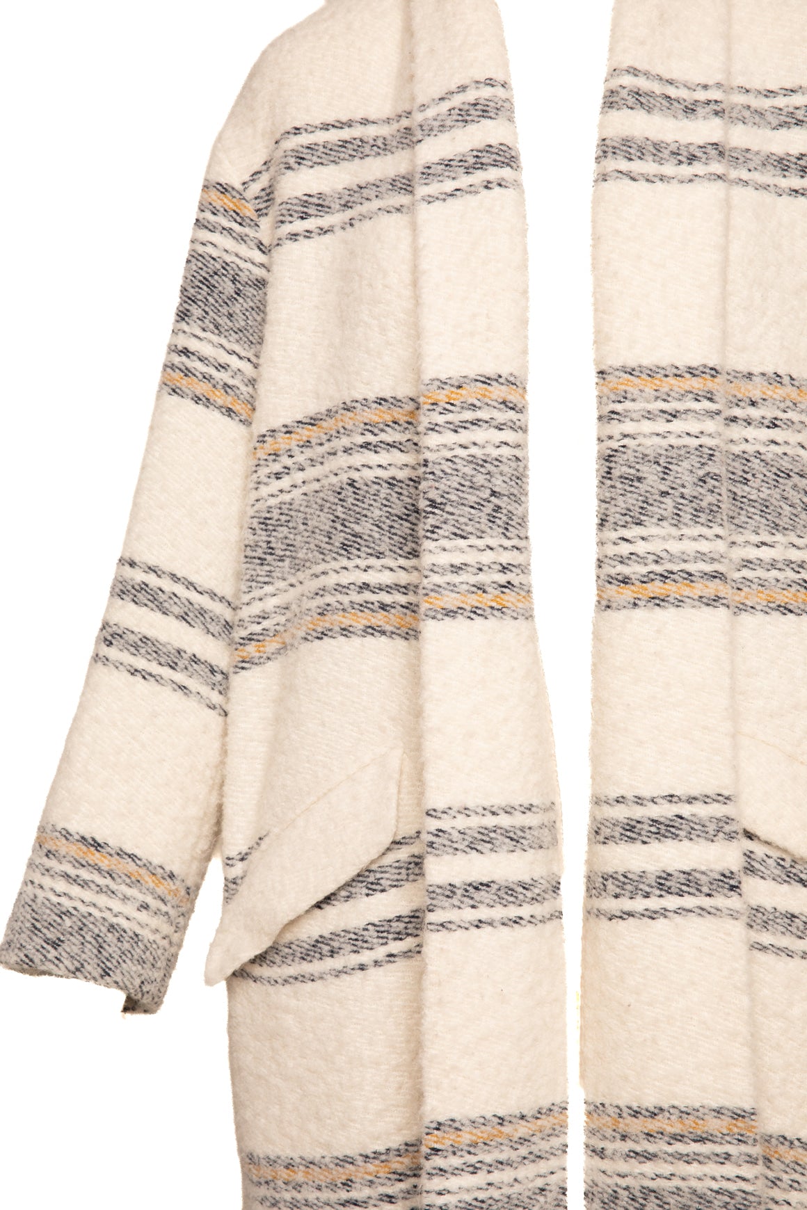 ETOILE MARANT Striped Wool Longline Coat (Sz. 40/8)