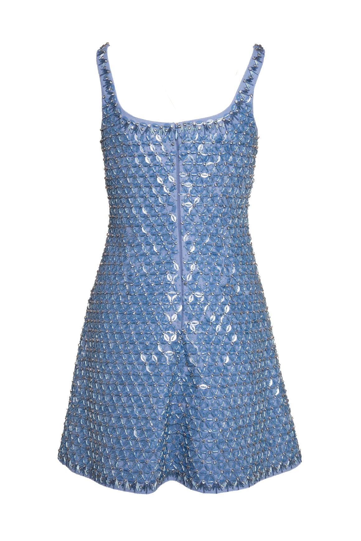 SIMKHAI Blue Beaded Mini Dress (Sz. 8)