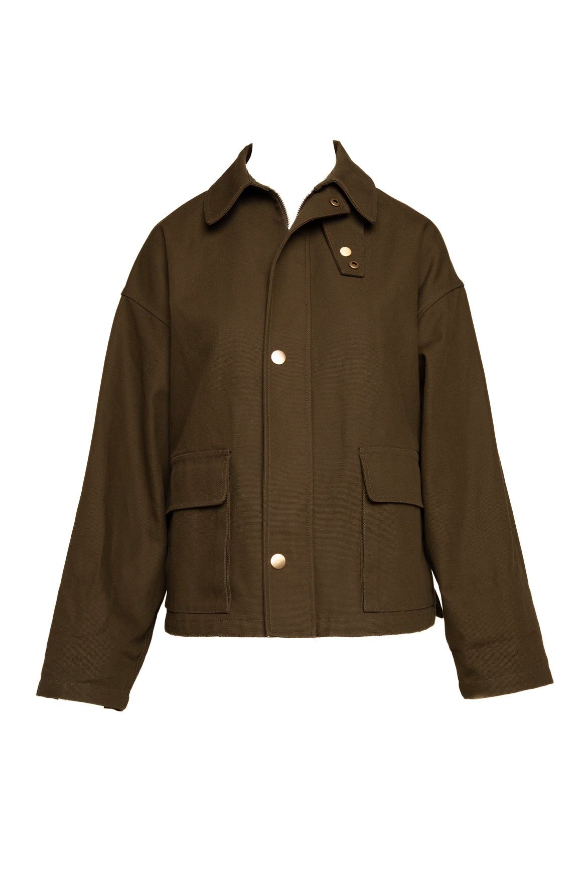 NILI LOTAN Olive Green Canvas Chore Pocket Jacket (Sz. S)