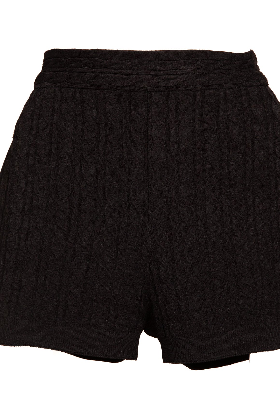 VALENTINO Black Cable Knit Shorts (Sz. M)