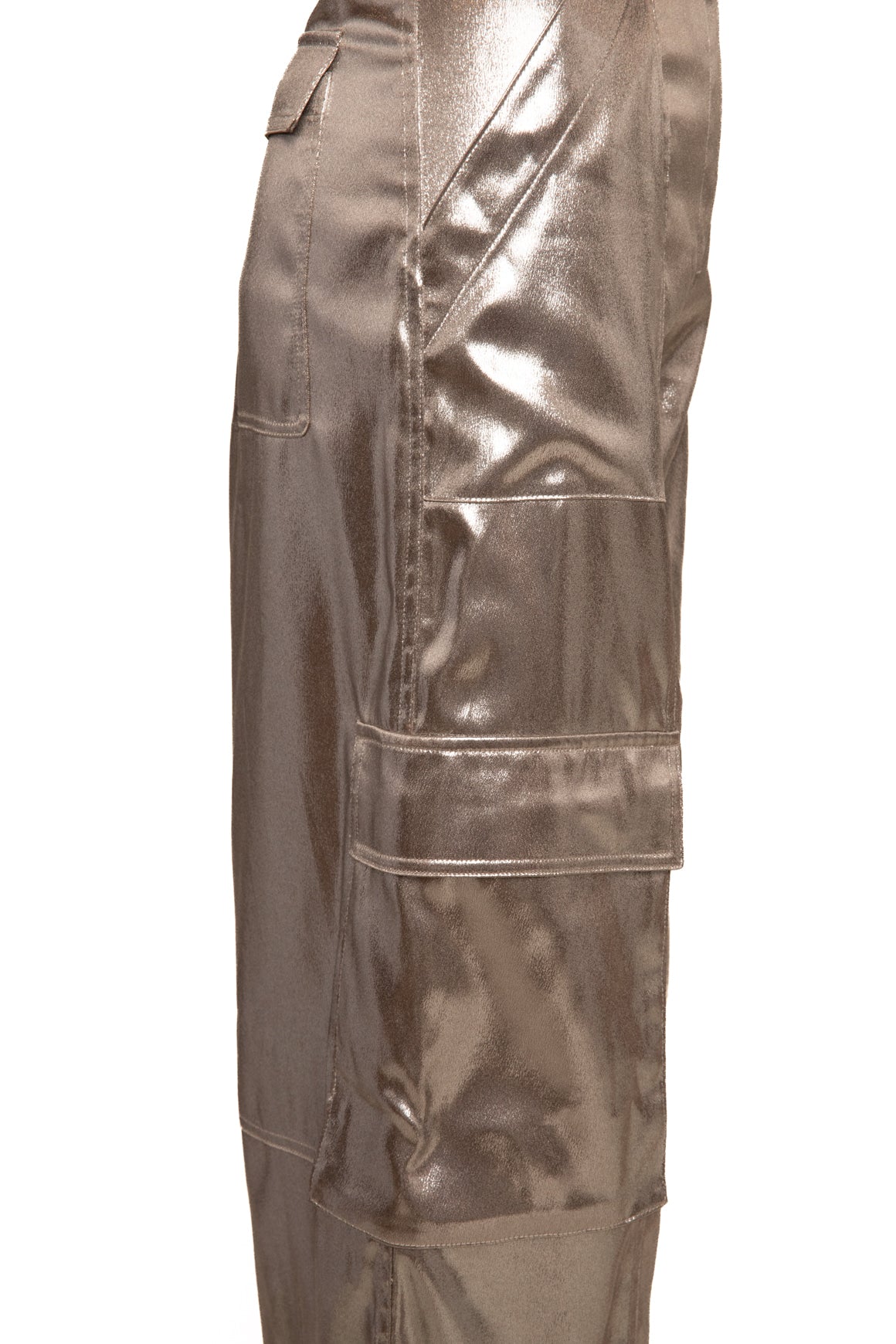 SIMKHAI Silver Metallic Cargo Pocket Pants (Sz. 12)