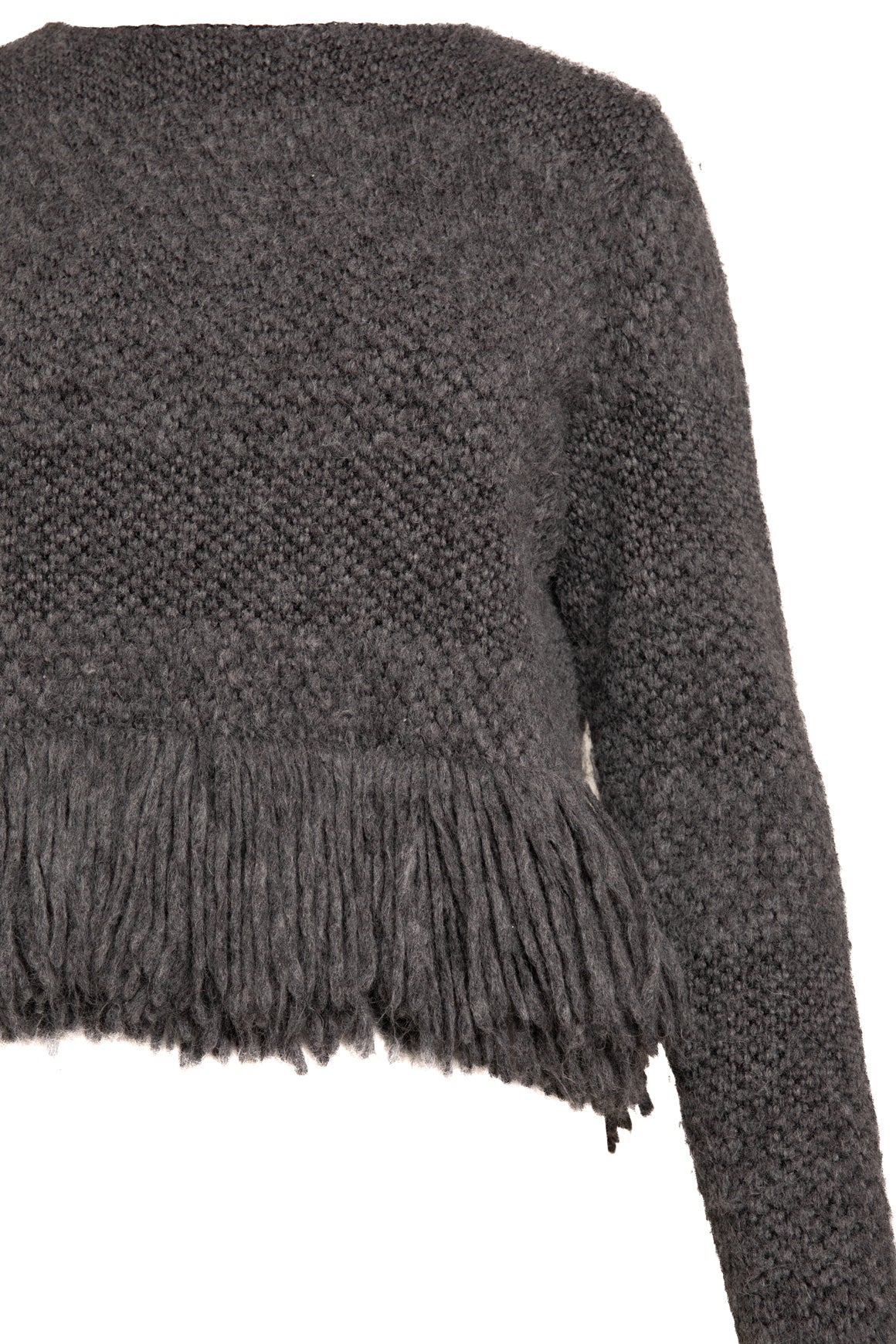 RACHEL COMEY Grey Fringe Sweater (Sz. M)