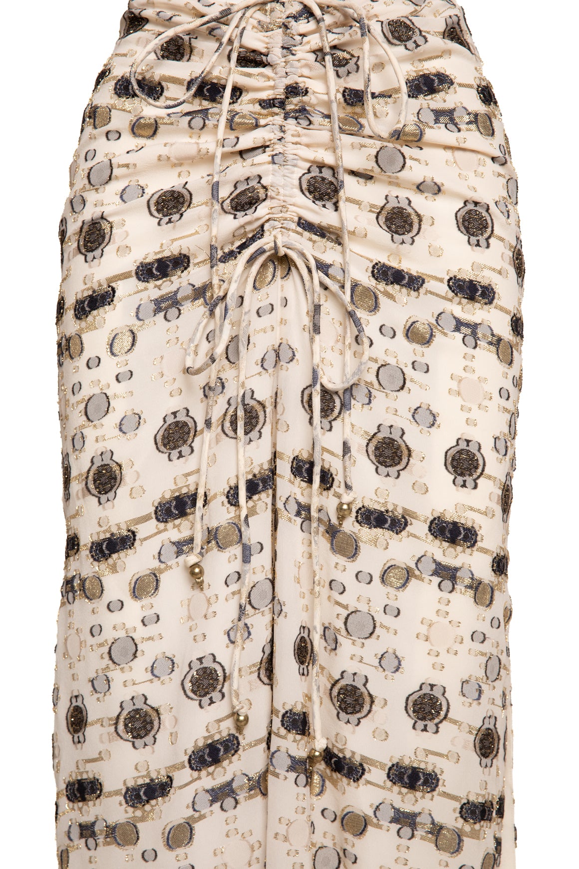 ALTUZARRA Metallic Embroidered Silk Midi Skirt (Sz. XS)