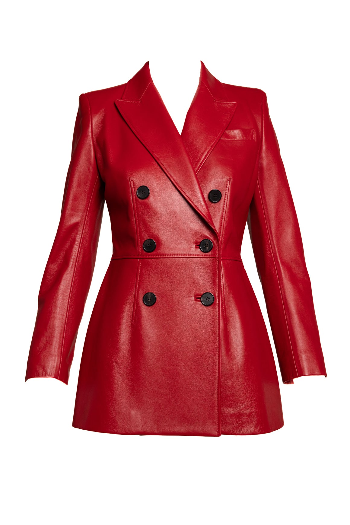 ALEXANDER MCQUEEN Red Leather Blazer (Sz. 42/6)