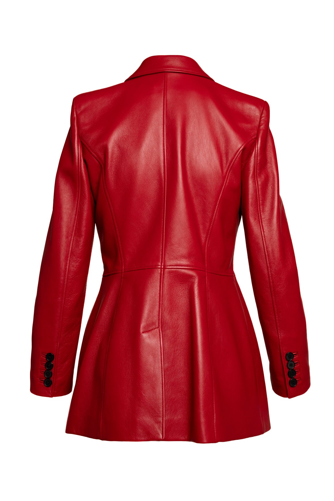 ALEXANDER MCQUEEN Red Leather Blazer (Sz. 42/6)