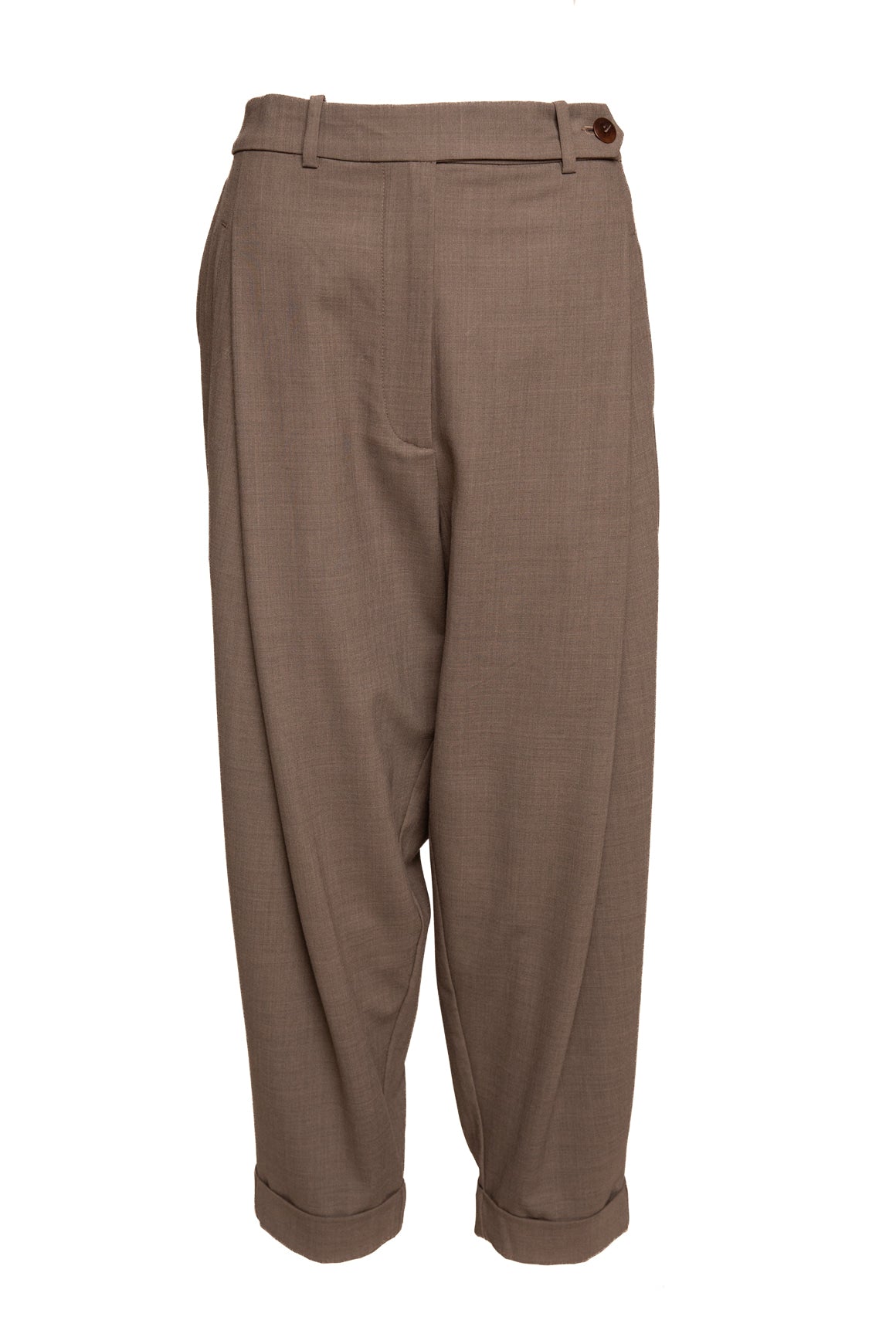 CORDERA Taupe Hi Rise Tapered Trousers (Sz. OS)
