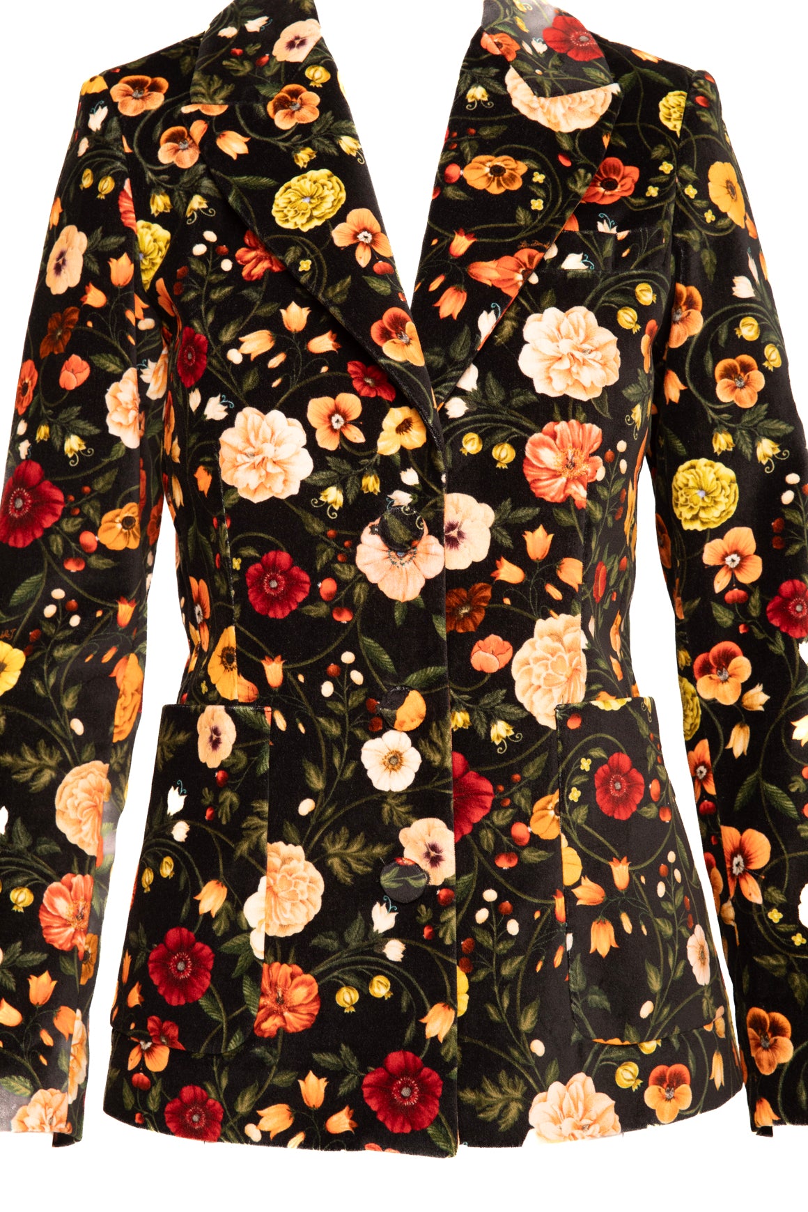 LA DOUBLE J Velvet Floral Blazer (Sz. S)