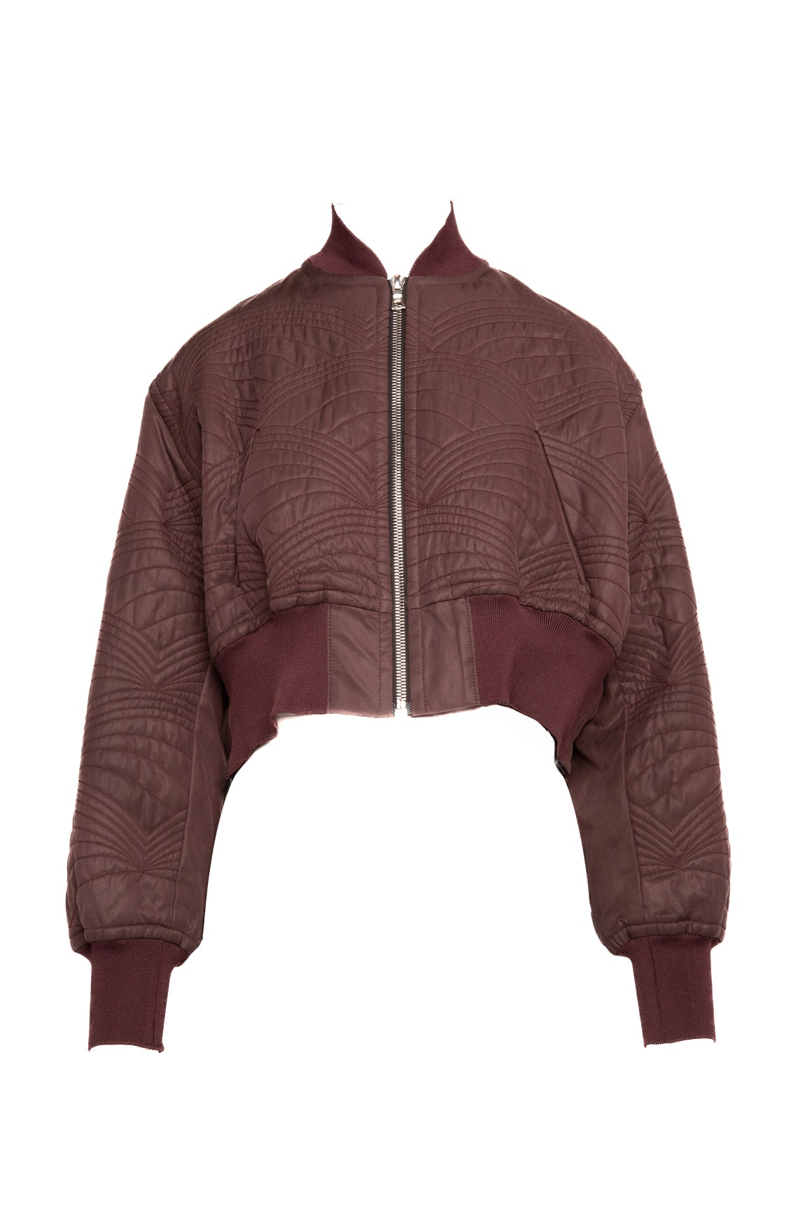 NACKIYE Plum Cropped Bomber Jacket (Sz.34/XS)