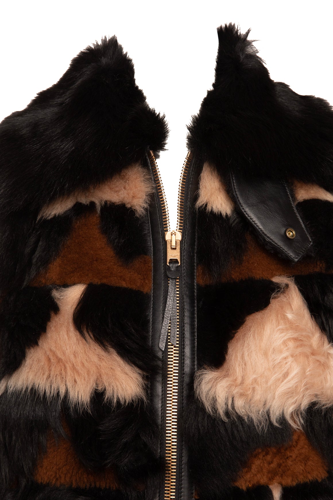 COACH 1941 Patchwork Shearling & Leather Vest (Sz.10)