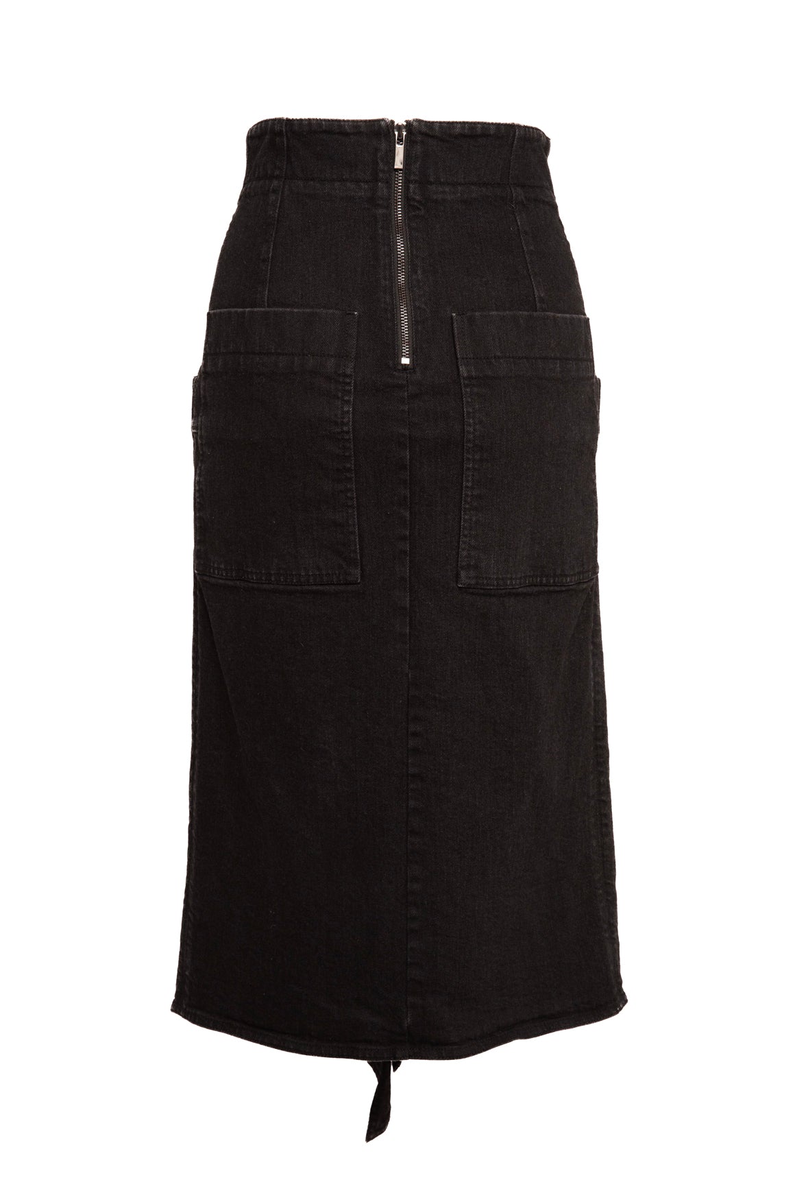 TIBI Charcoal Drop Waist Asymmetric Midi Skirt (Sz.0)