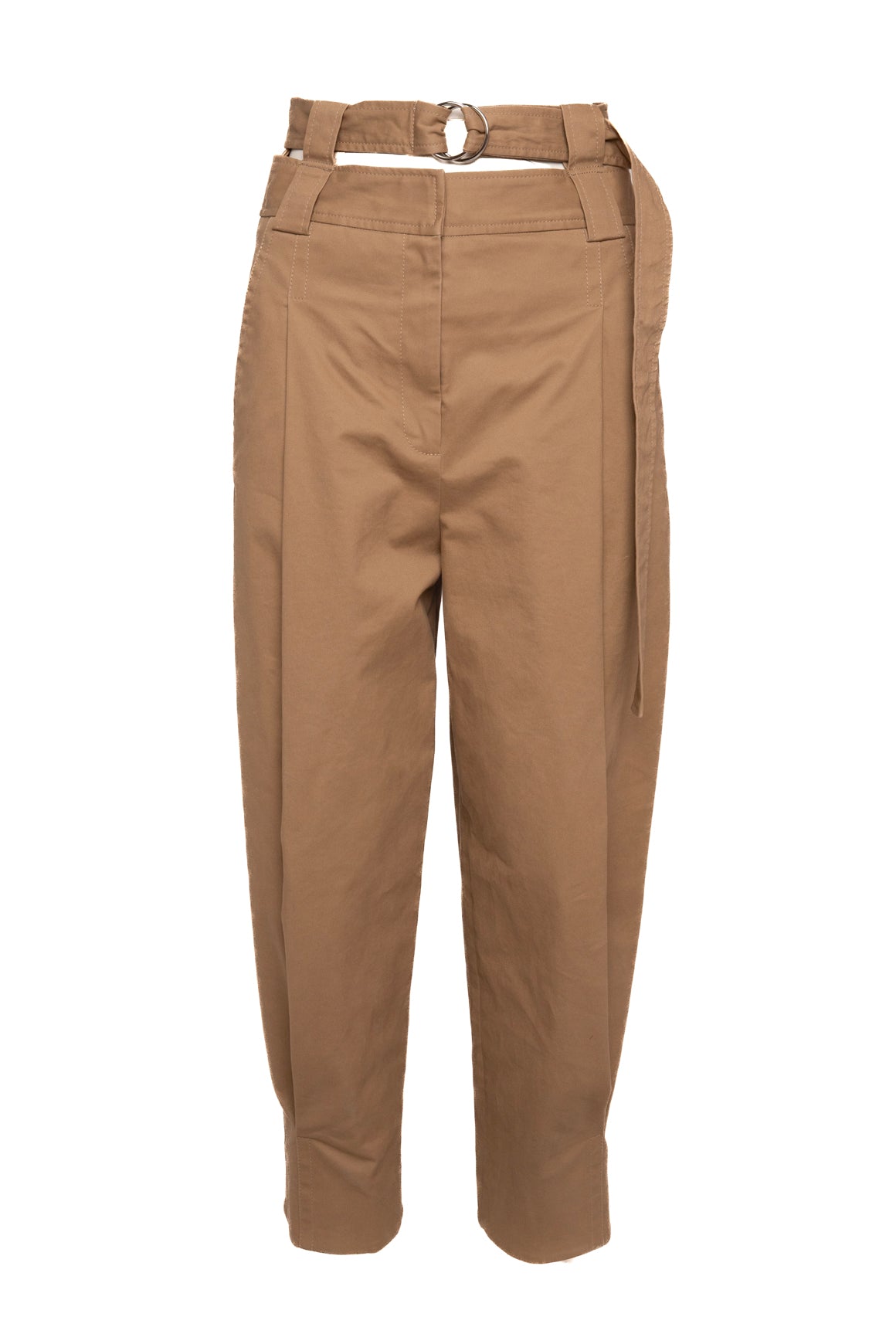 TIBI Tan Belted Waist Tapered Trousers (Sz. 4)