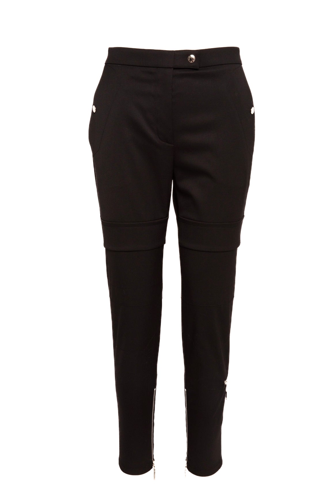 LOUIS VUITTON Black Zip Accent Tapered Pants (Sz.38)