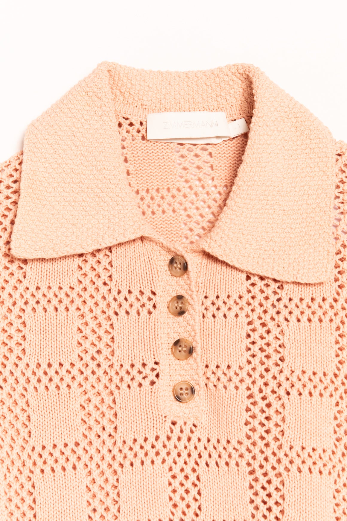 ZIMMERMANN Light Pink "Waverly" Knit Top