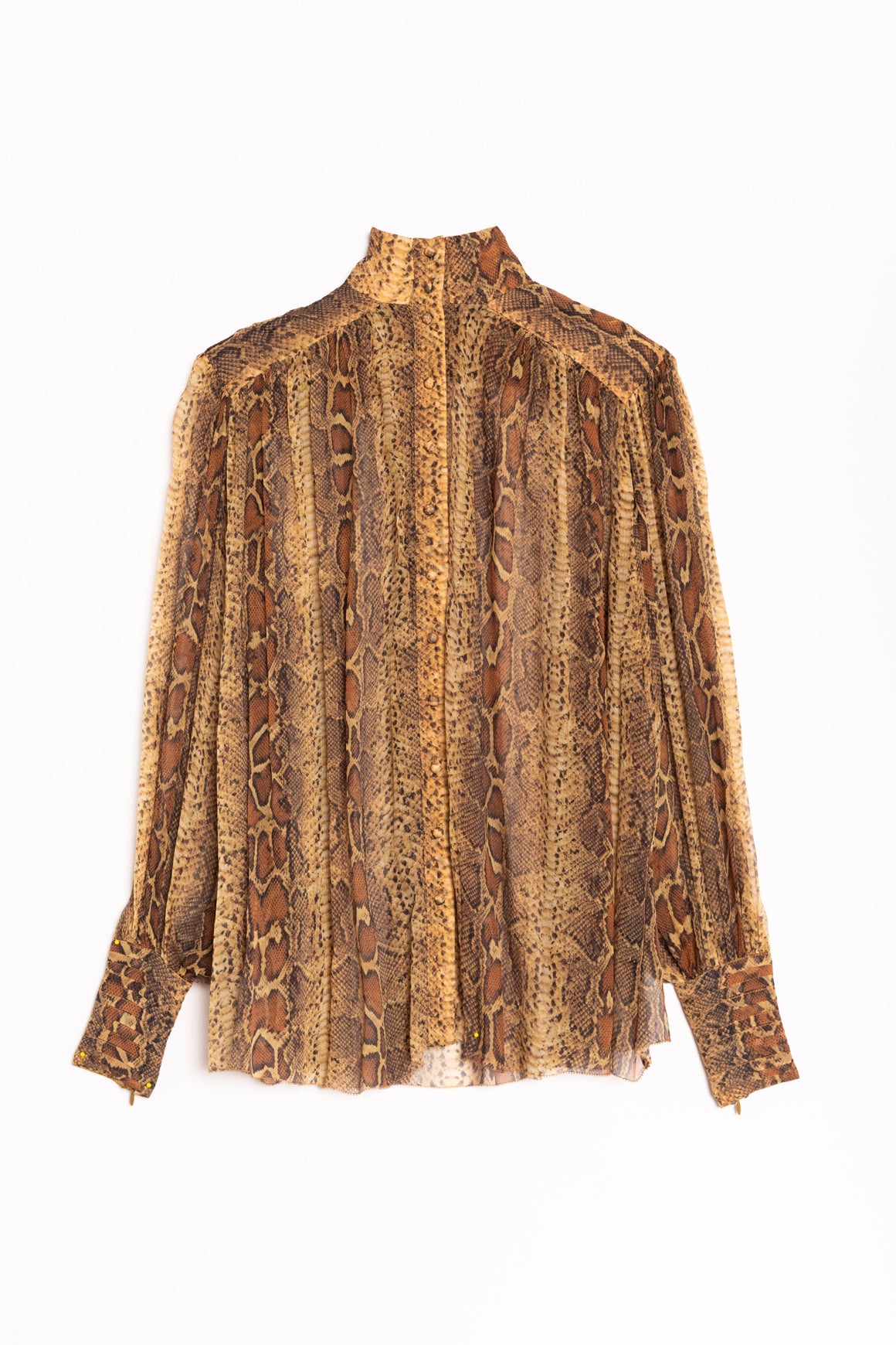 ZIMMERMANN Yellow Snakeskin Print Button Up Blouse