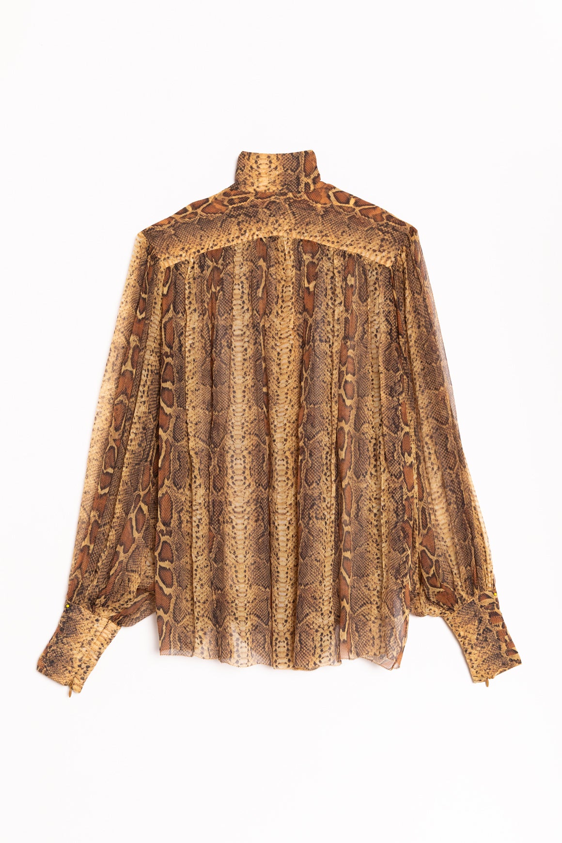 ZIMMERMANN Yellow Snakeskin Print Button Up Blouse