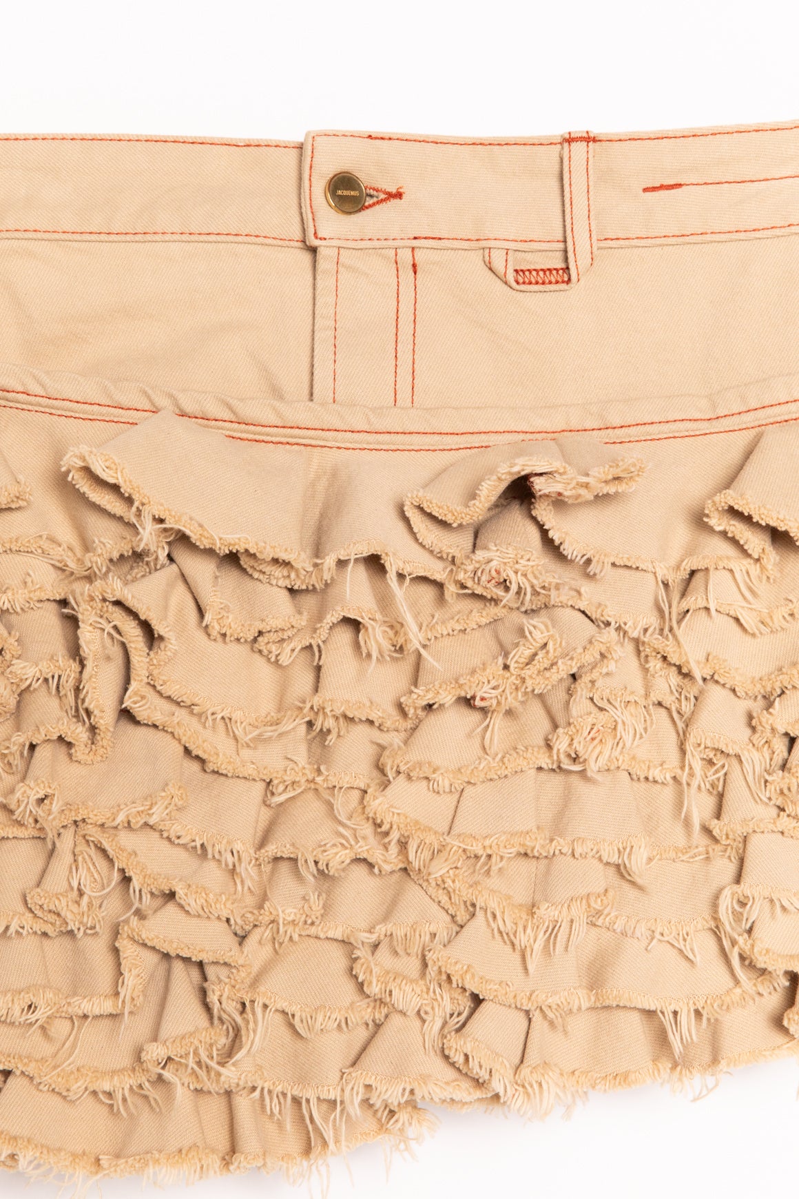 JACQUEMUS Tan "La Jupe de Nîmes Artichaut" Denim Miniskirt