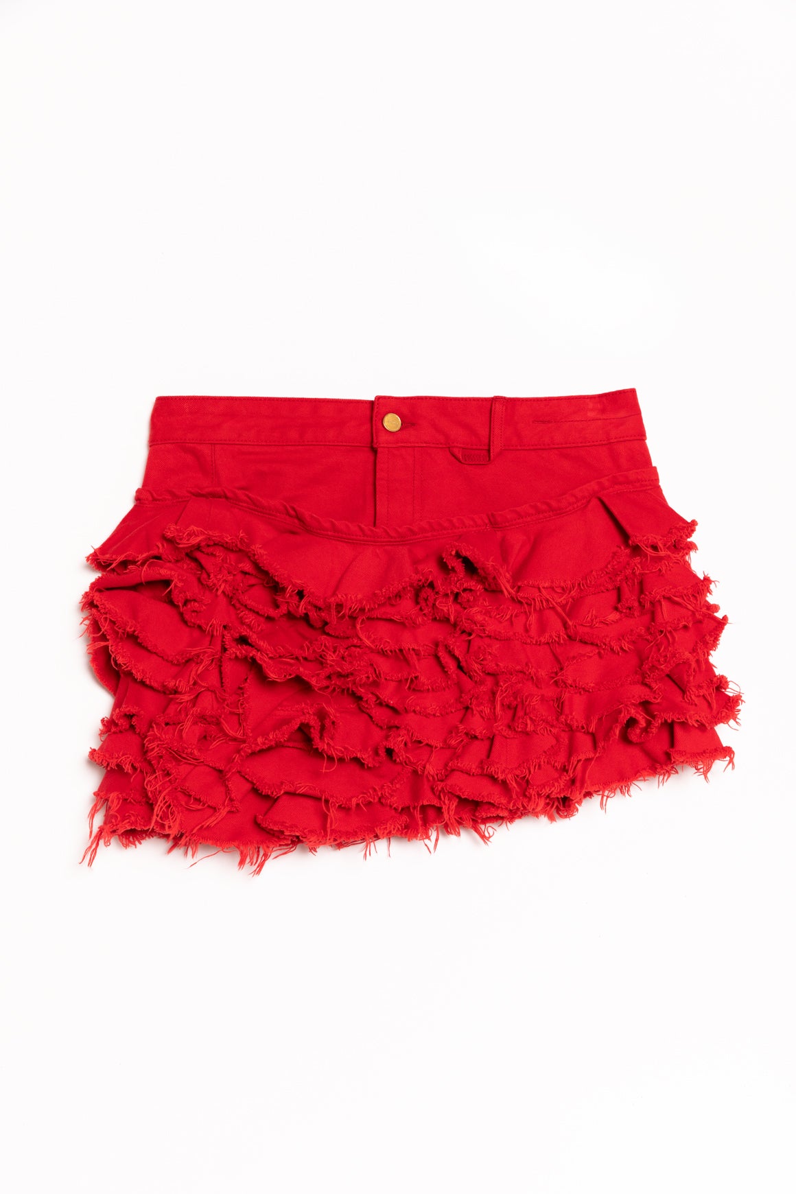 JACQUEMUS Red "La Jupe de Nîmes Artichaut" Denim Miniskirt