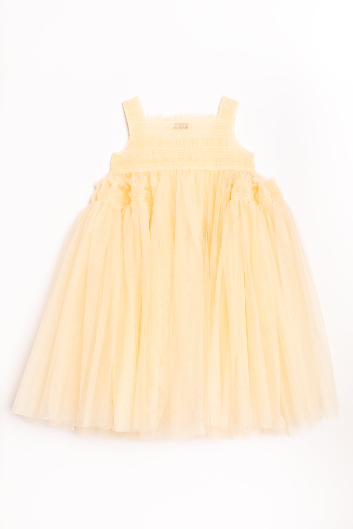 MOLLY GODDARD Yellow "Jamila" Smocked Tulle Dress