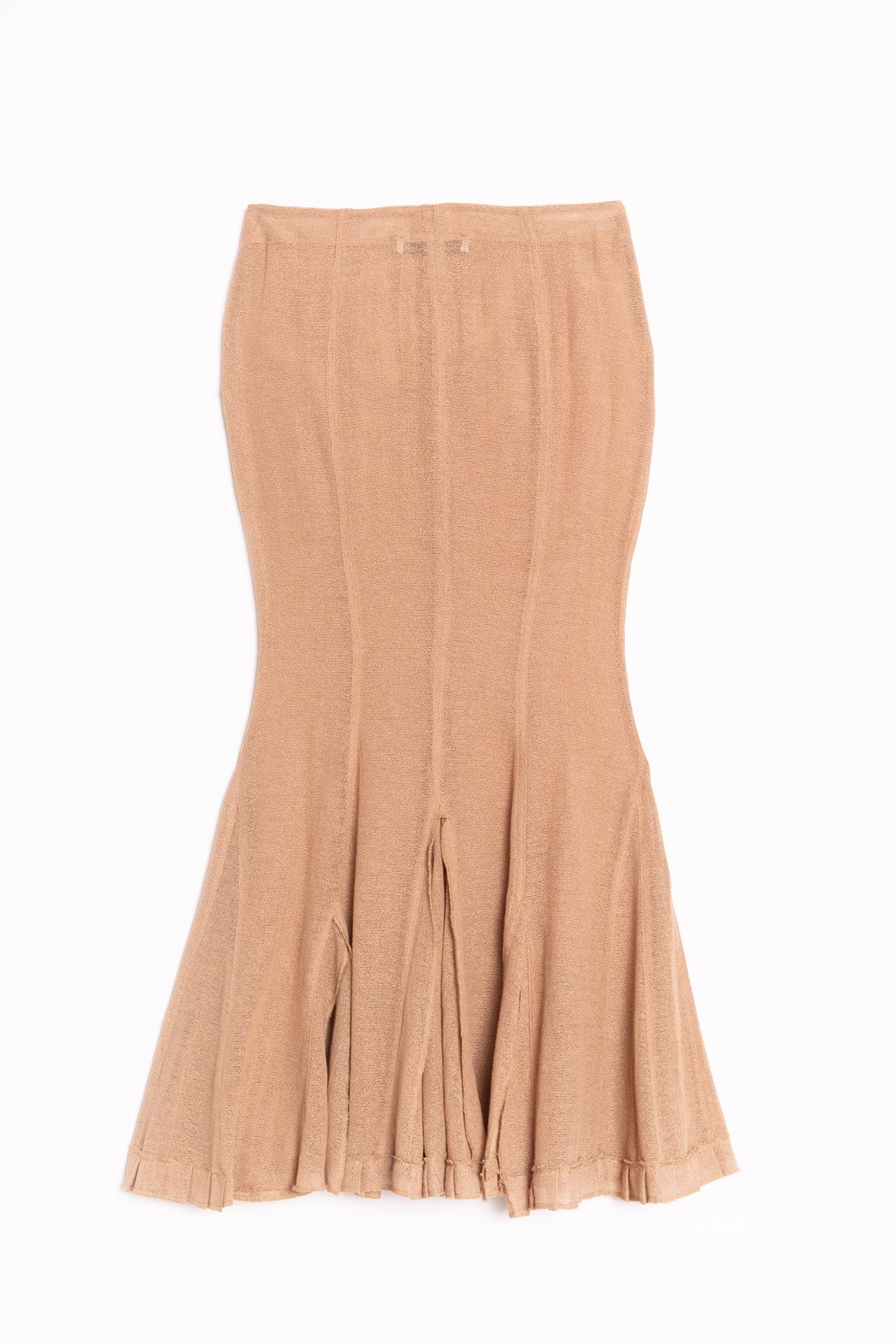 LUDOVIC DE SAINT SERNIN Tan Mermaid Fishnet Maxi Skirt