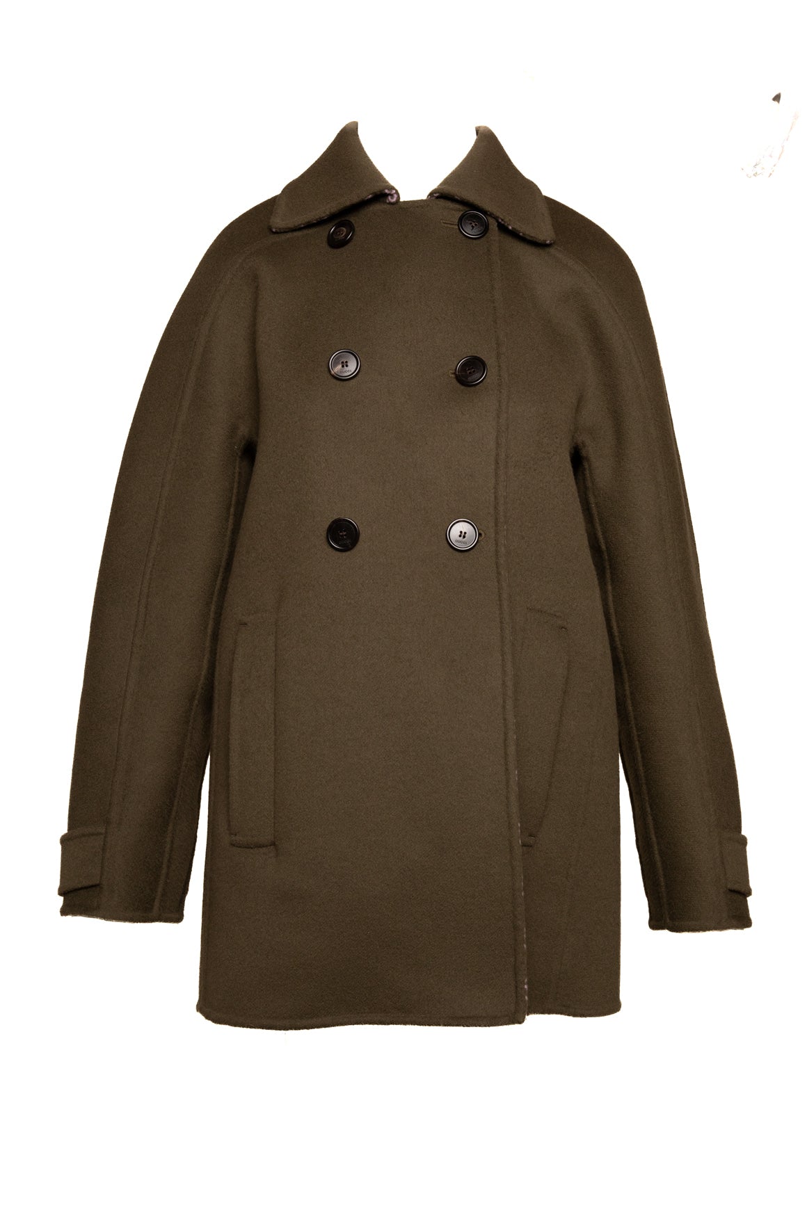 GUCCI Olive Wool Double Breasted Coat (Sz. 40/4)